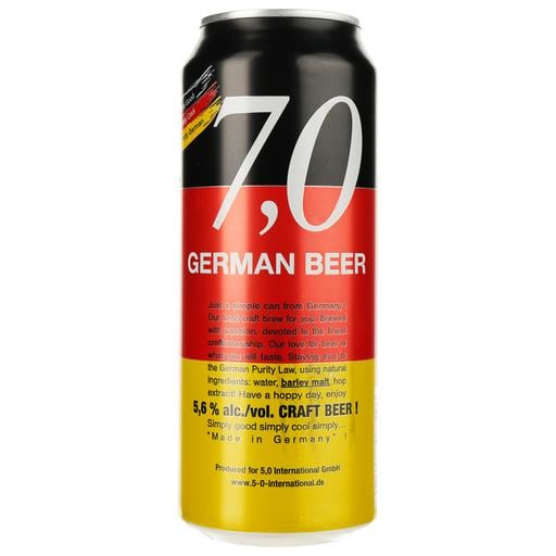 Пиво 7.0 German Beer Craft светлое, 5.6%, ж/б, 0.5 л - фото 1