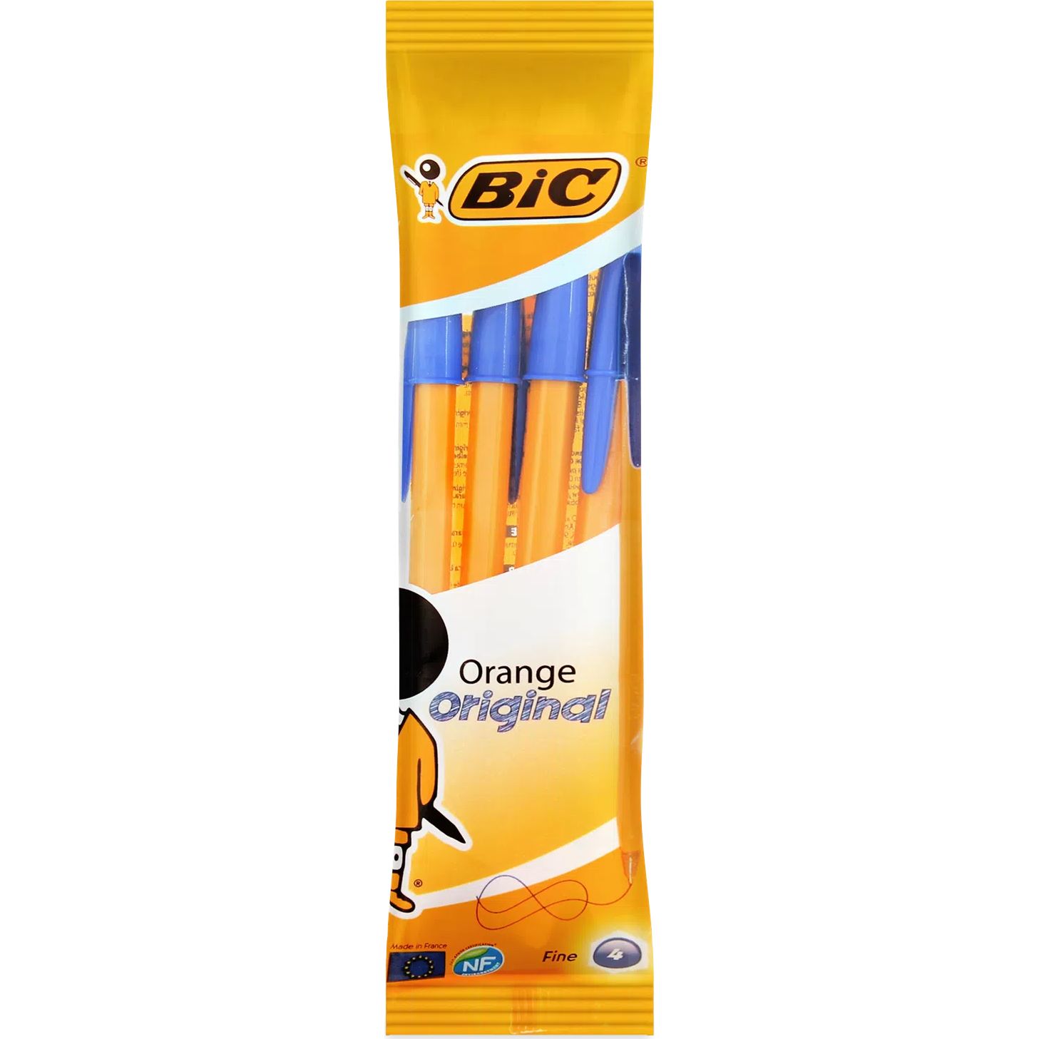 Набор шариковых ручек BIC Orange Original синий 0.36 мм 4 шт. (516336) - фото 1