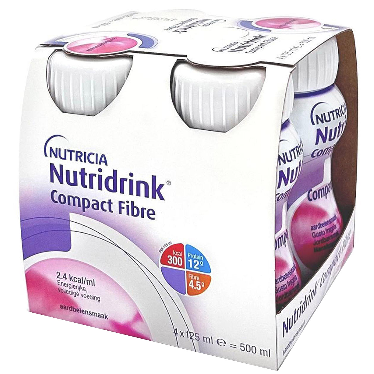 Энтеральное питание Nutricia Nutridrink Compact Fibre со вкусом клубники 4х125 мл - фото 1
