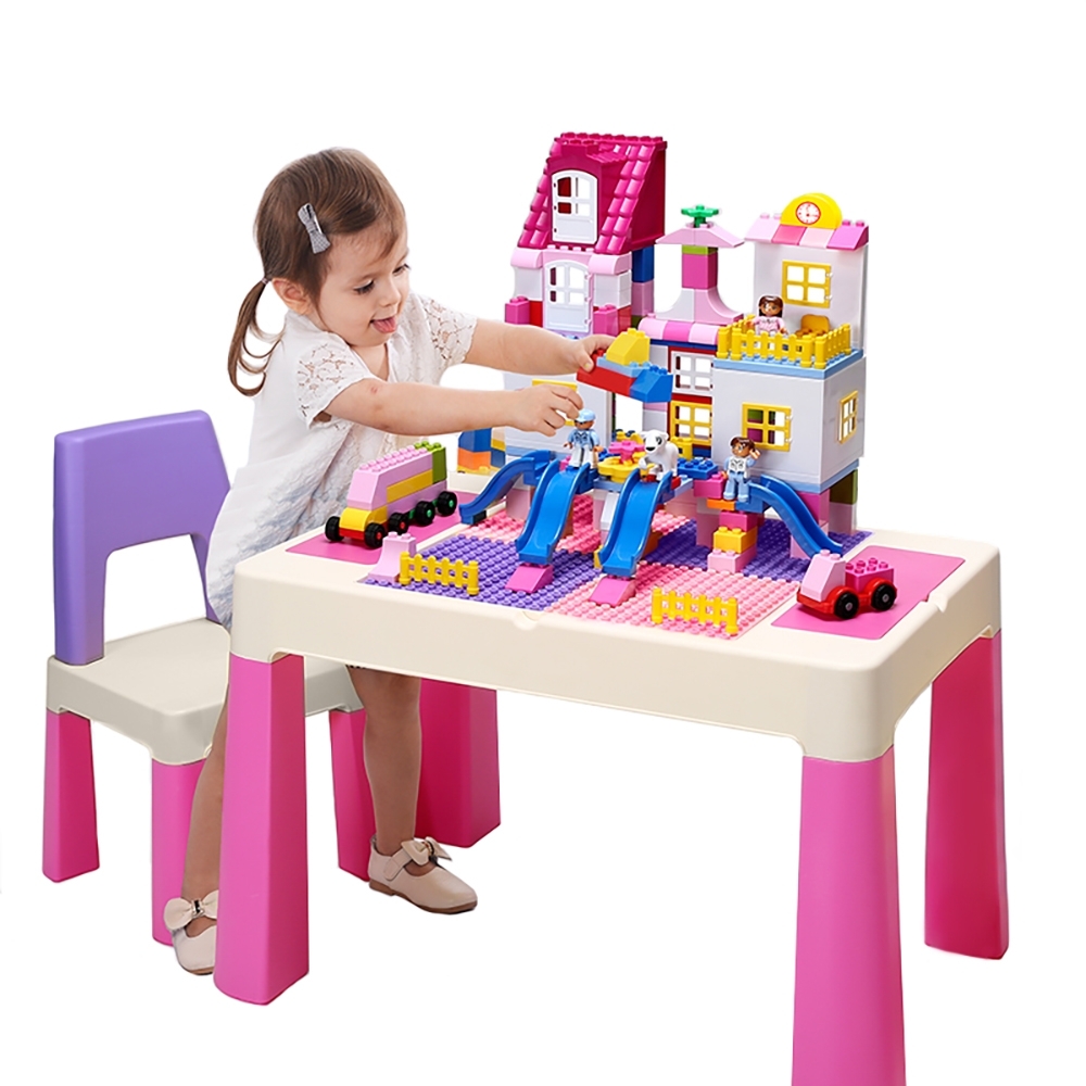 Дитячий функціональний столик і стільчик Poppet 5в1, рожевий (PP-002P) - фото 5