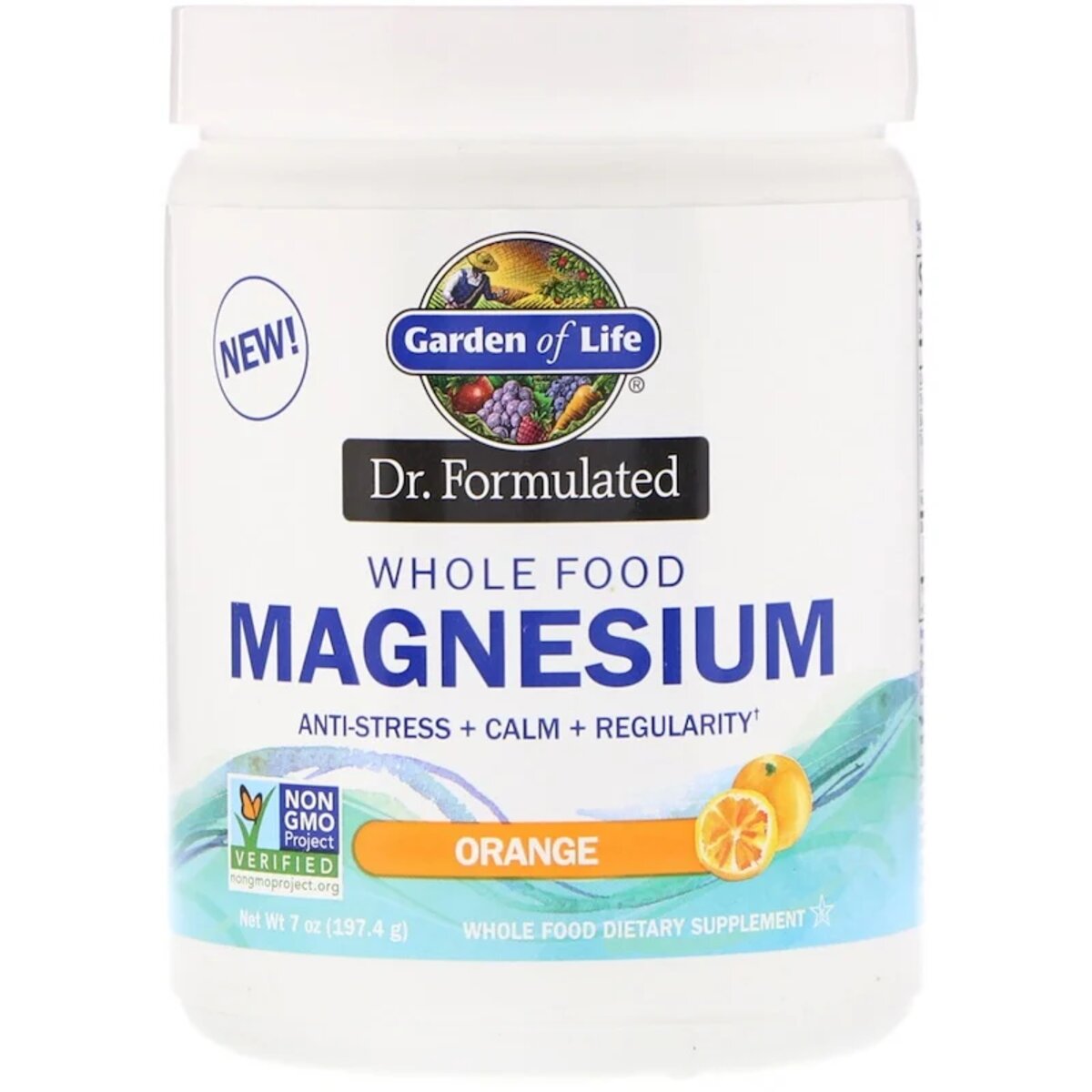 Магний Garden of Life Whole Food Magnesium Powder Dr. Formulated напиток со вкусом апельсина 197.4 г (GOL12278) - фото 1