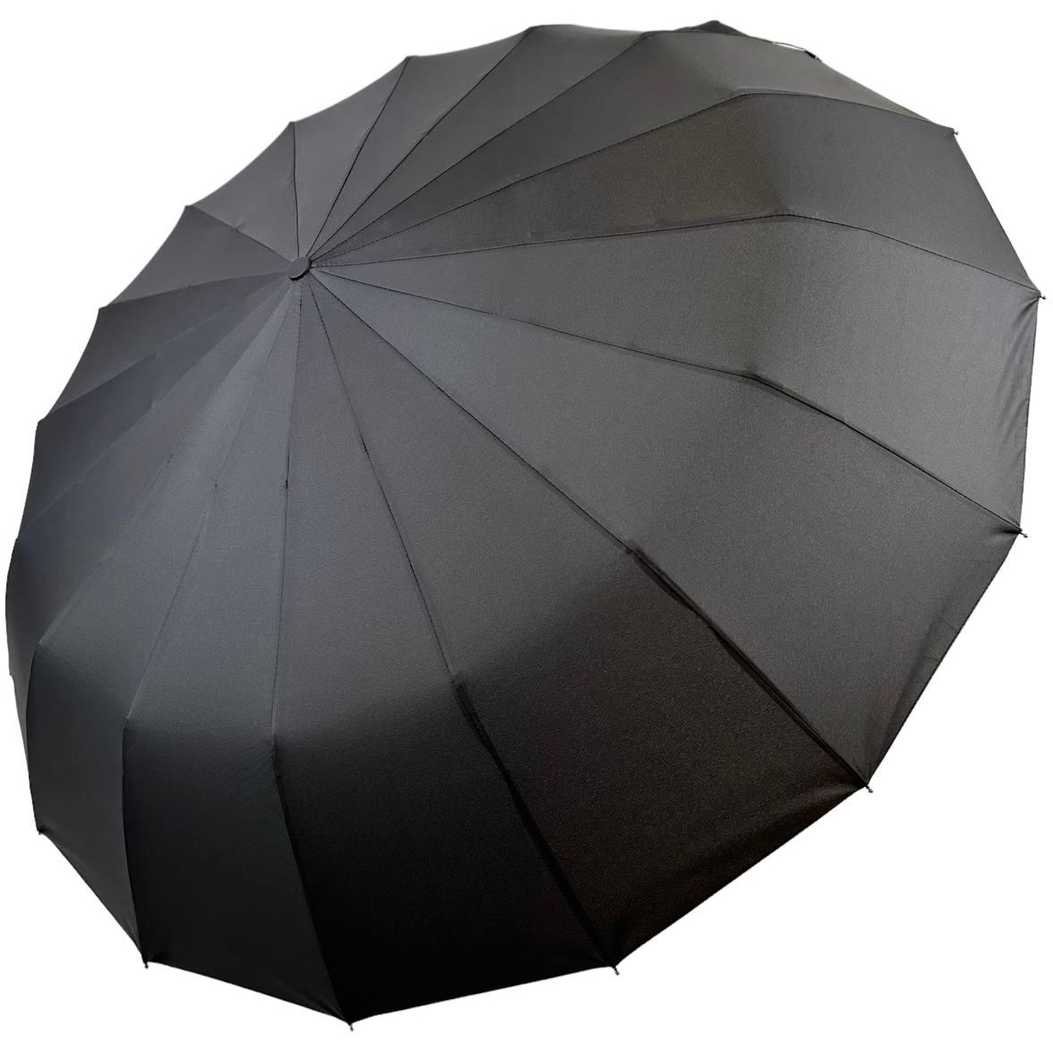 Мужской складной зонтик полный автомат Toprain 102 см черный - фото 1