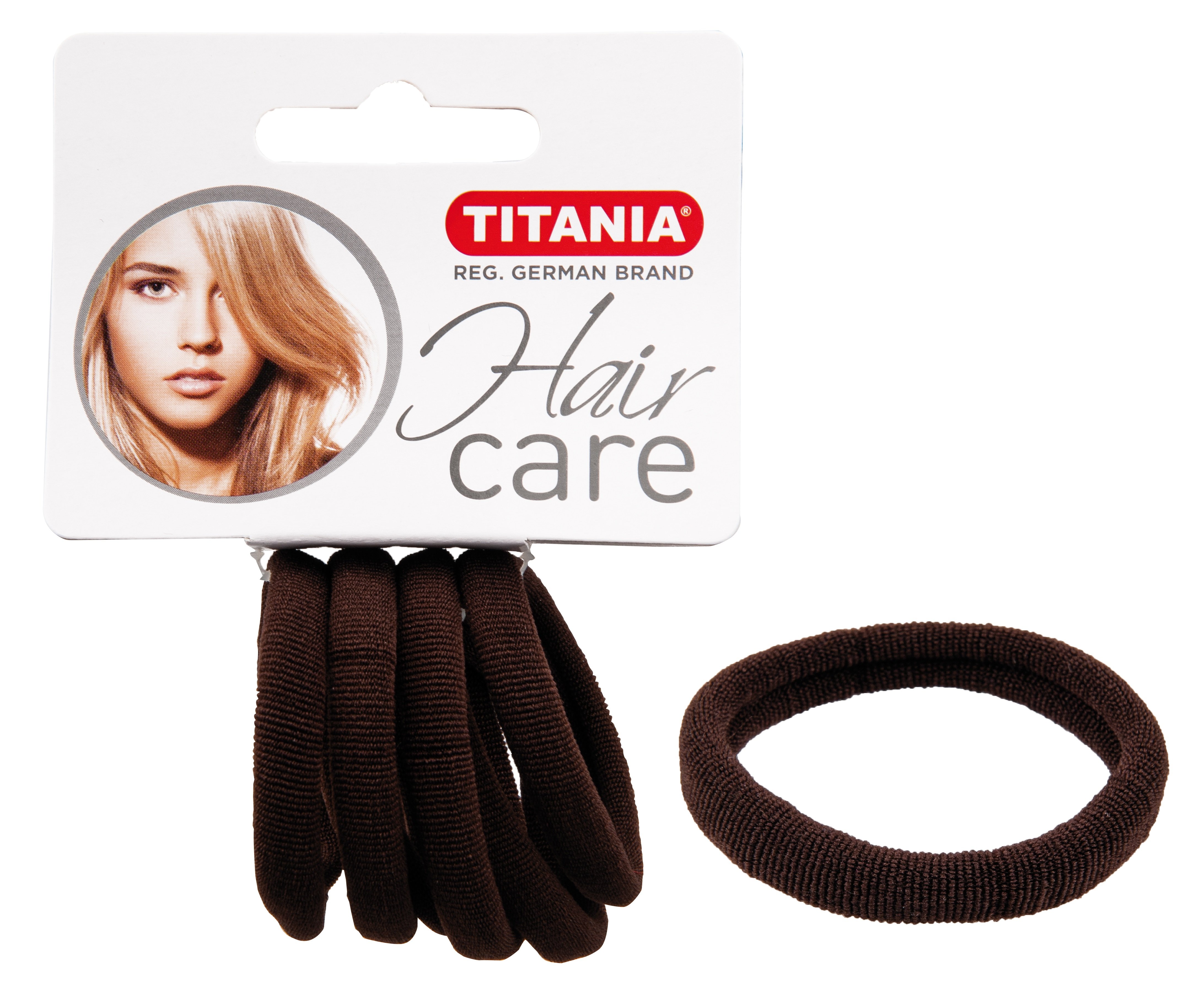 Набір резинок для волосся Titania, 6 шт., коричневий (7869) - фото 1