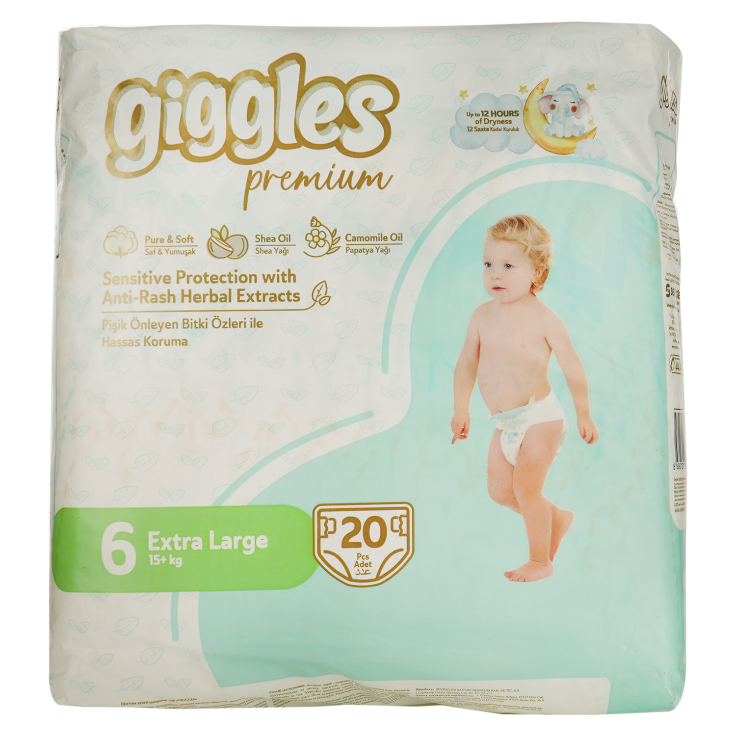 Підгузки Giggles Premium Extra Large 6 (15+ кг) 20 шт. - фото 1