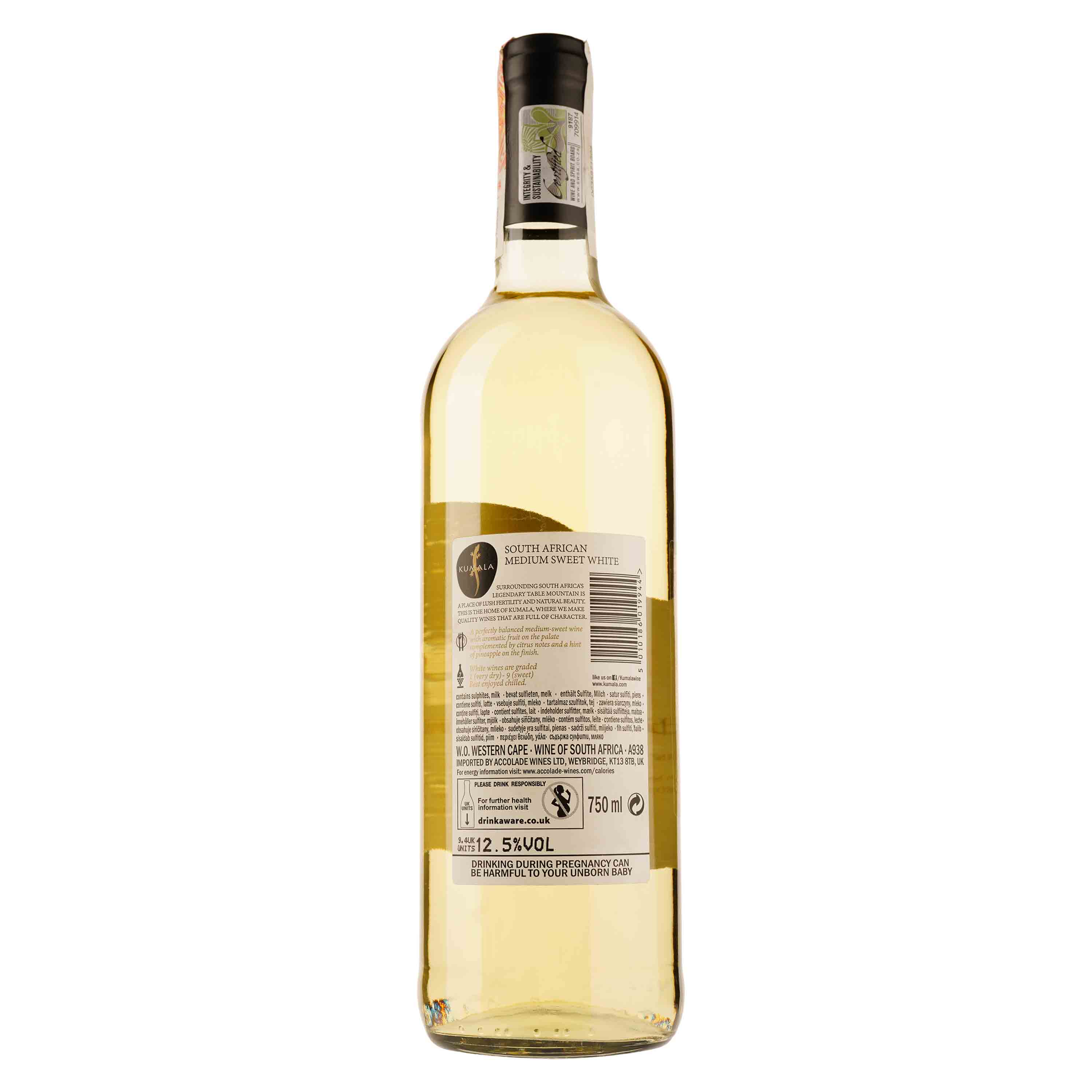Вино Kumala Cape Classics Dry White, 12,5%, 0,75 л - фото 2