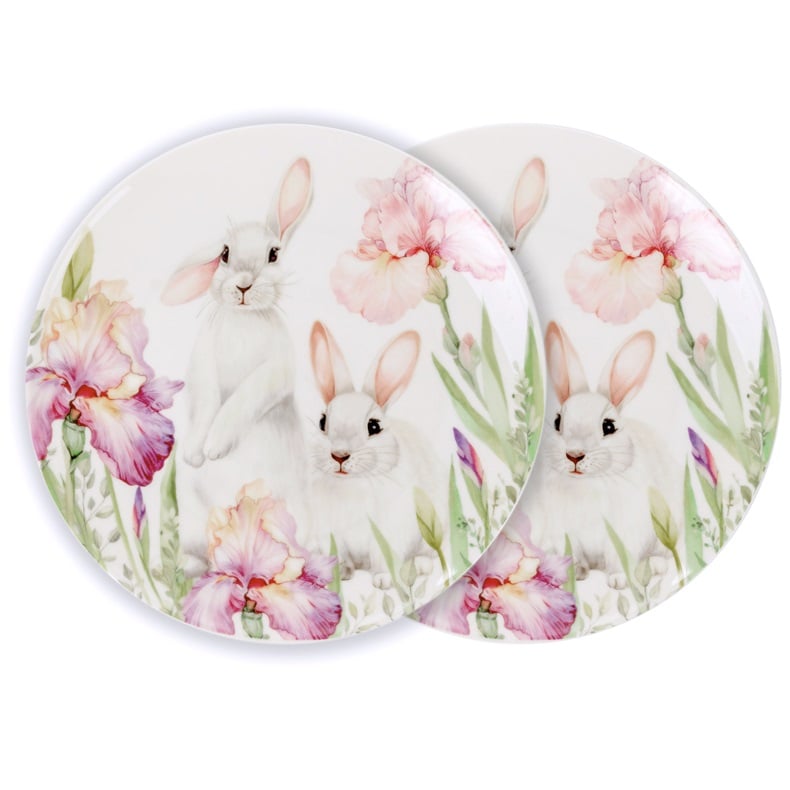 Photos - Plate Lefard Набір тарілок  Кролик у квітах, 20,5 см, 2 шт.  (924-798)