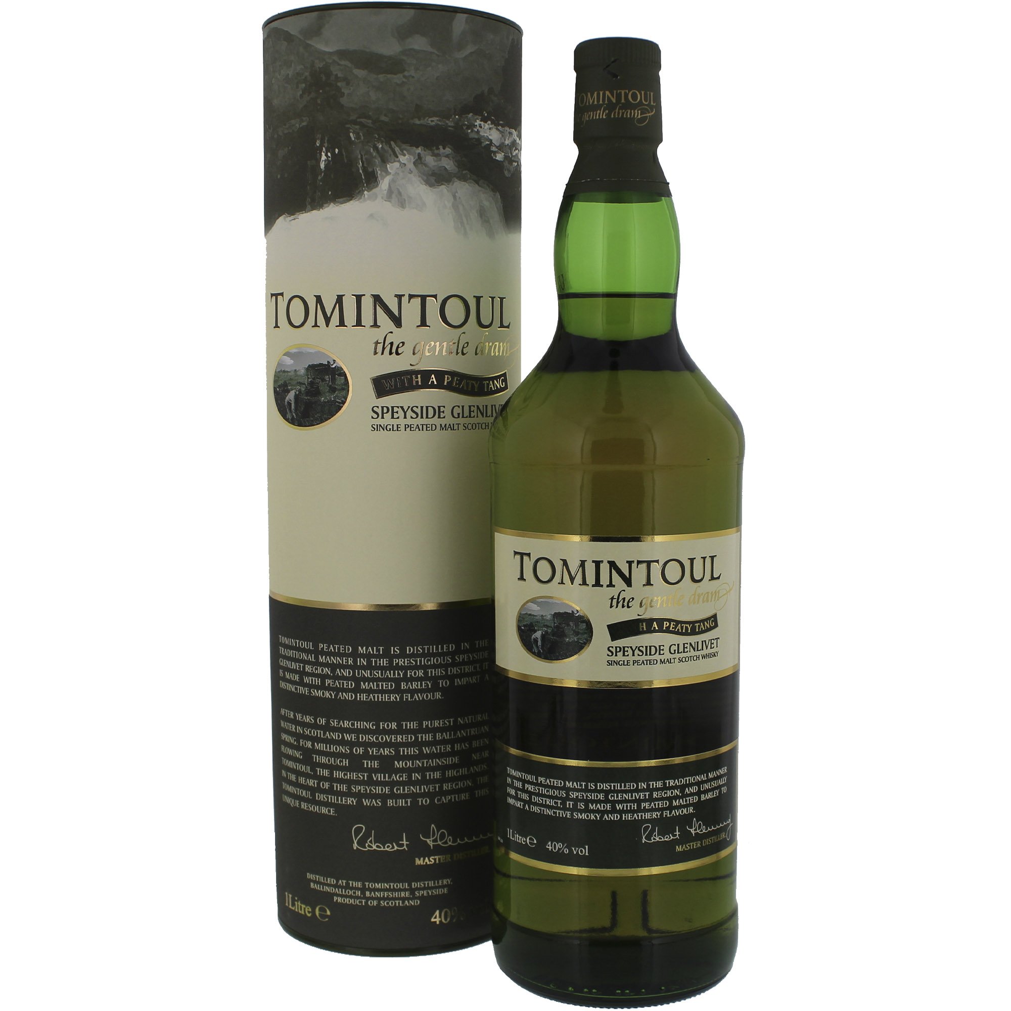 Виски Tomintoul Peaty Single Malt Scotch Whisky 40% 0.7 л в тубусе - фото 1