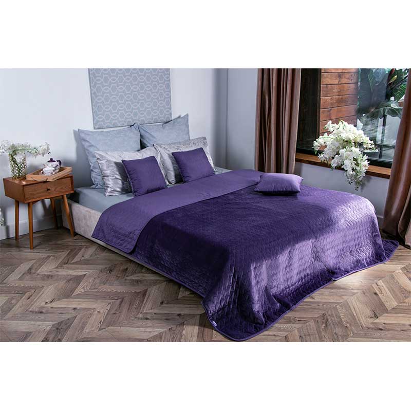 Декоративное покрывало Руно VeLour Violet, 220x180 см, фиолетовый (340.55_Violet) - фото 2