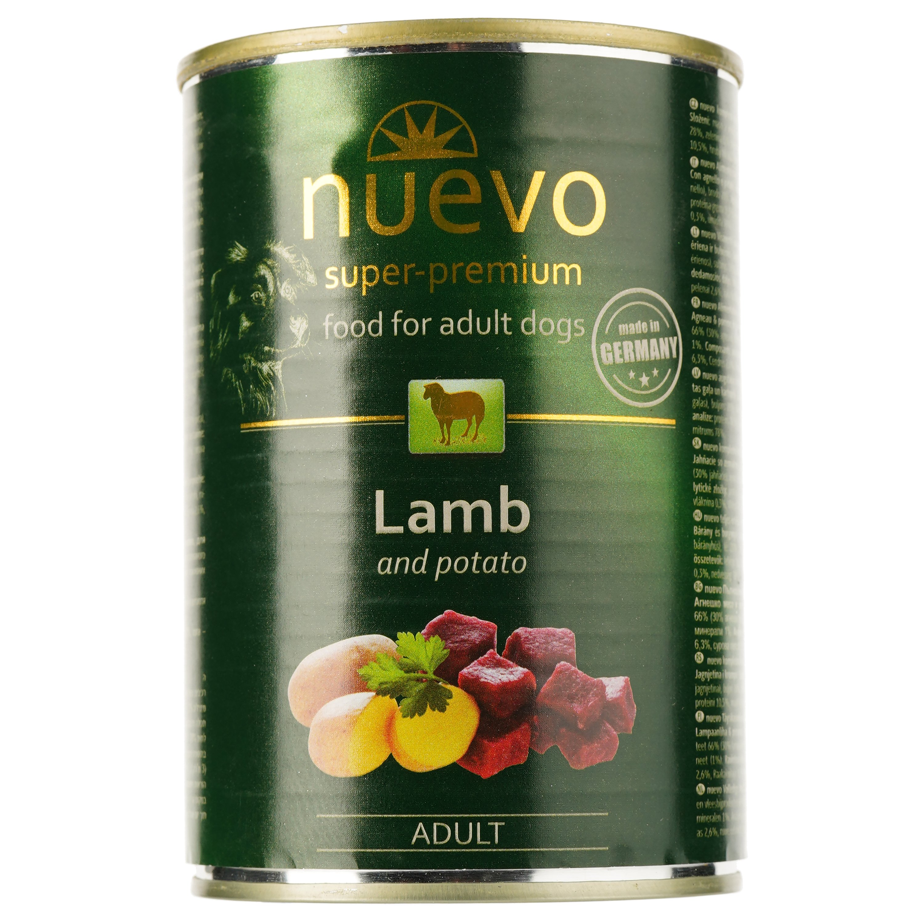 Вологий корм для дорослих собак Nuevo Adult, з ягням та картоплею, 400 г (95010 (407)) - фото 2