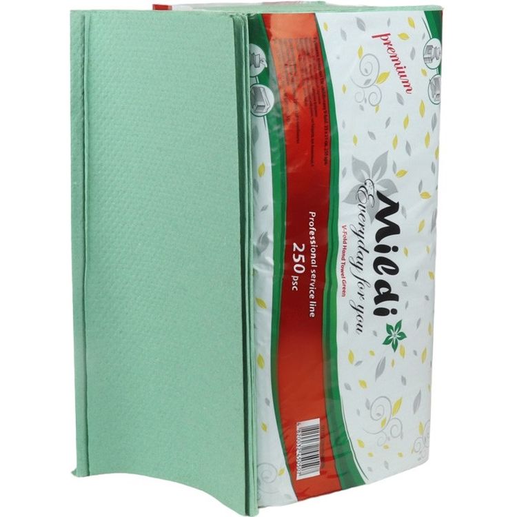 Бумажные полотенца Mildi Premium однослойные 250 листов зеленые - фото 3