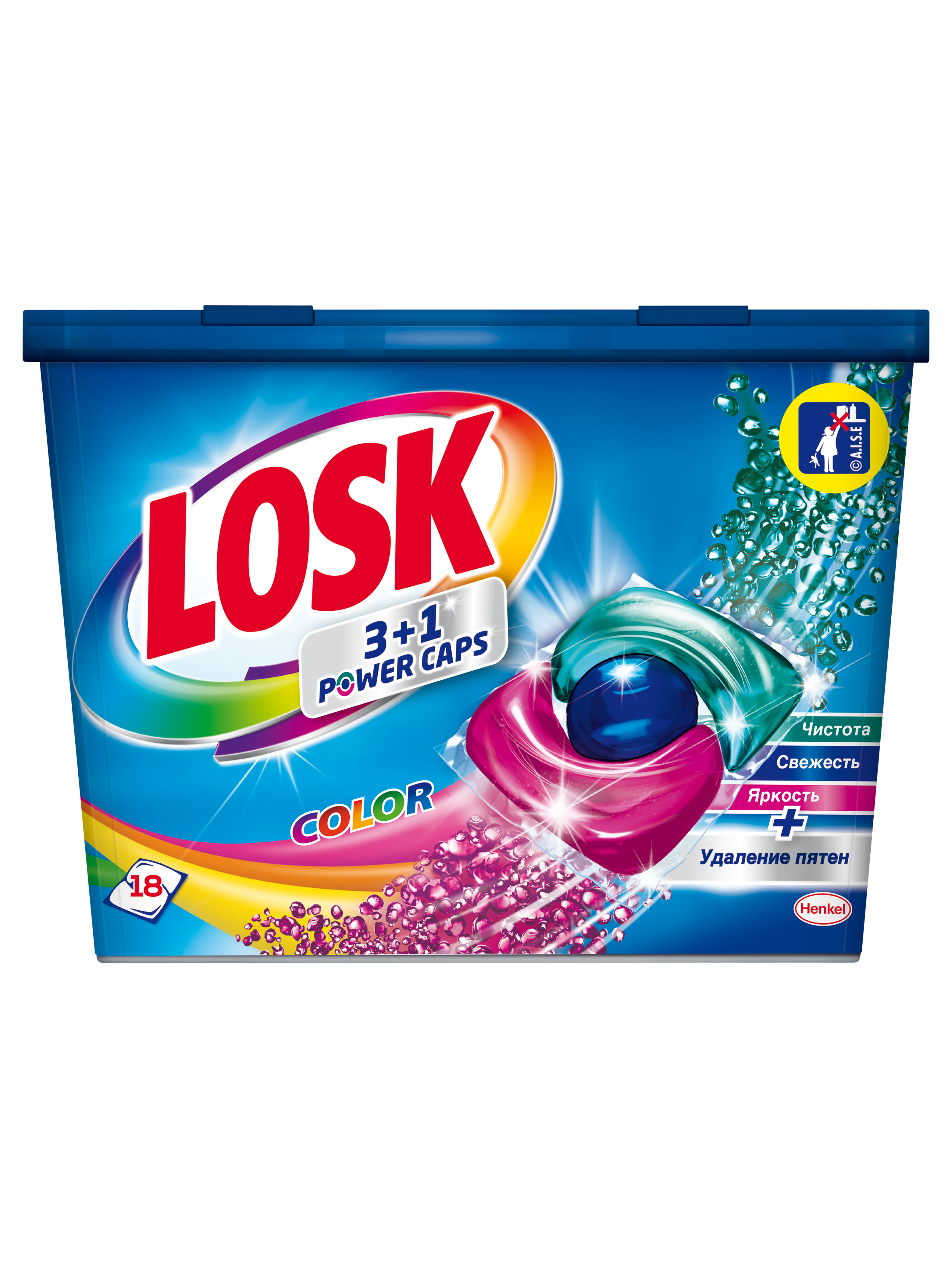 Капсулы для стирки Losk 3 в 1 Color, 18 шт. - фото 1