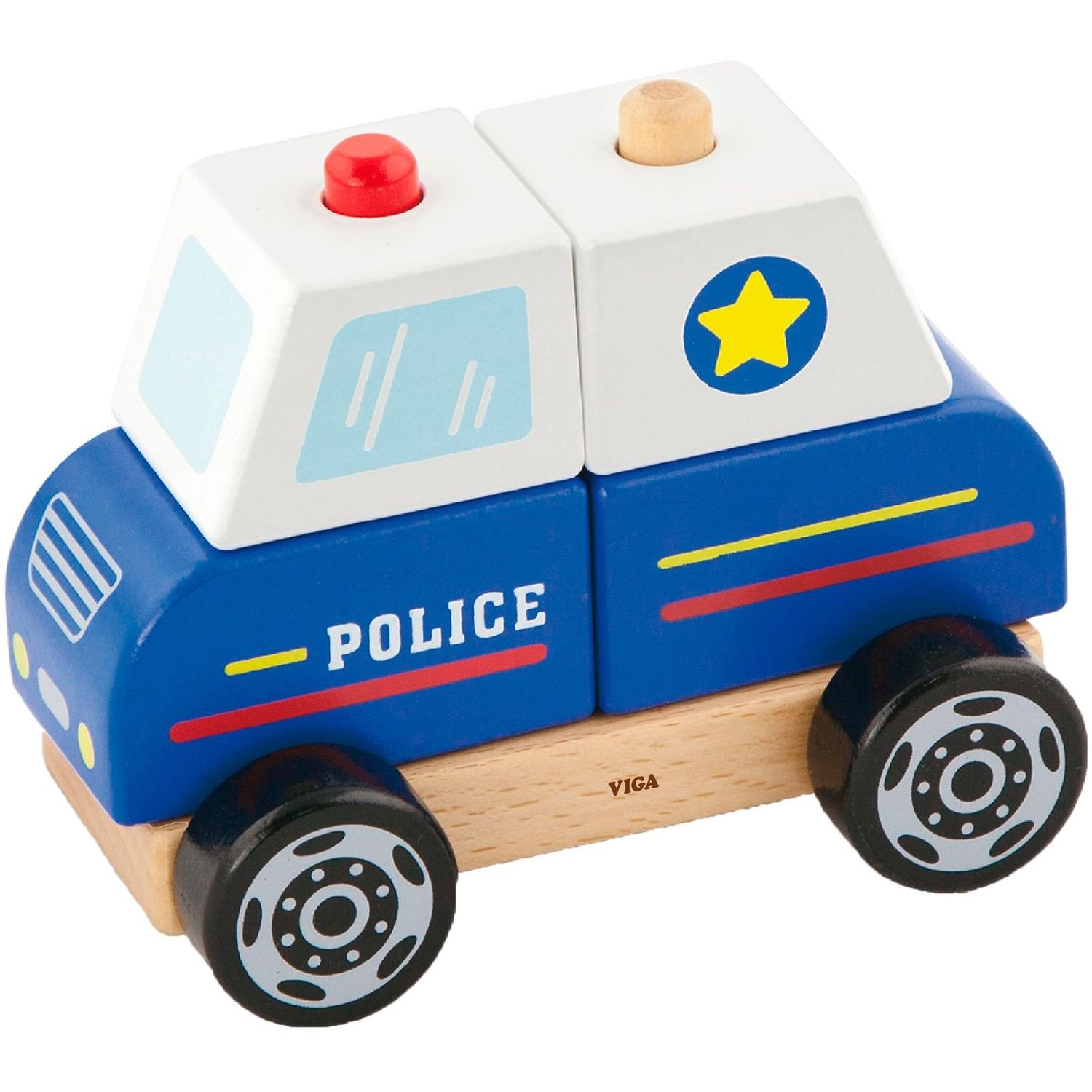 Дерев'яна пірамідка Viga Toys Поліцейська машинка (50201) - фото 1