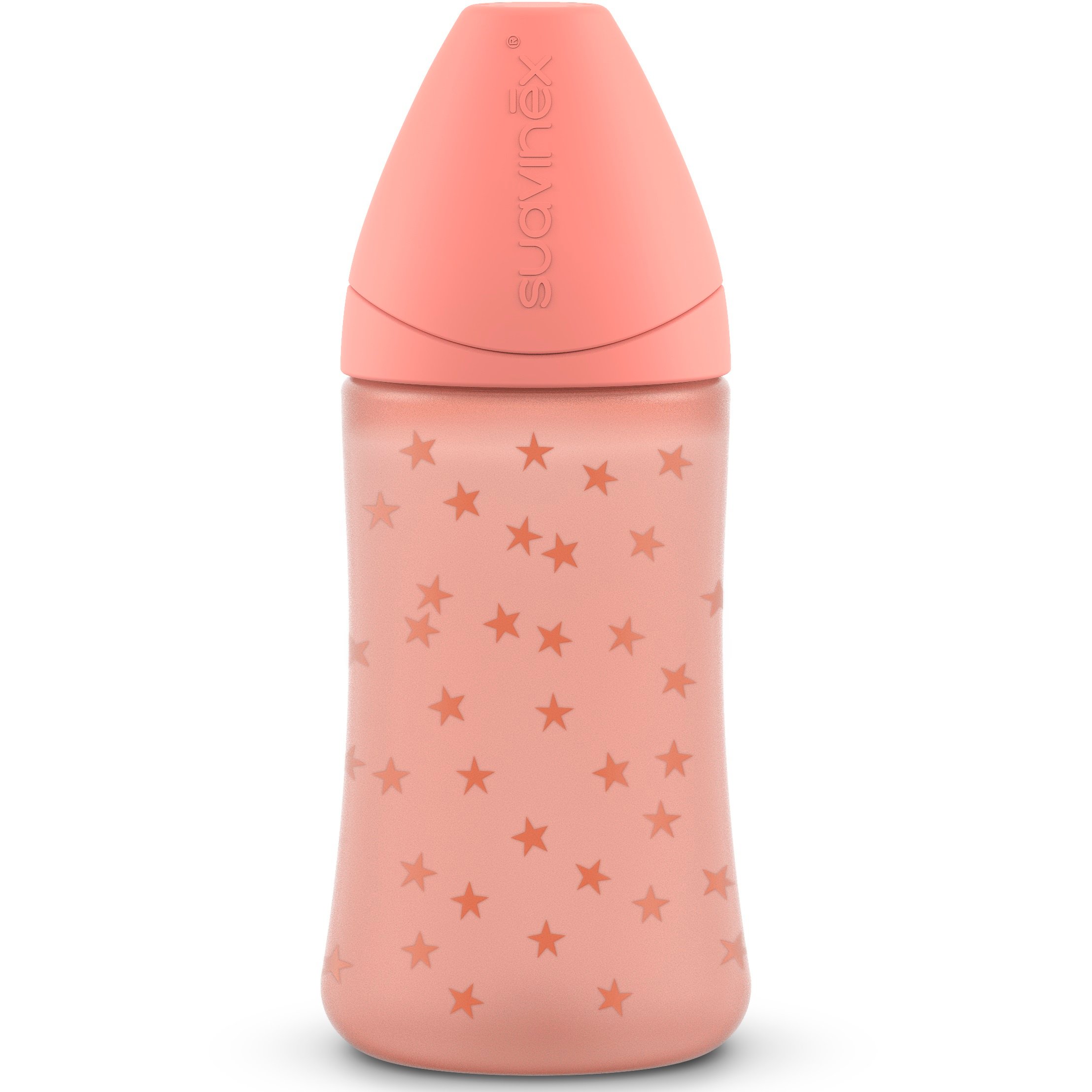 Пляшечка для годування Suavinex Basics, 3-позиційна соска, 270 мл, рожевий, 2 шт. (307608/2) - фото 1
