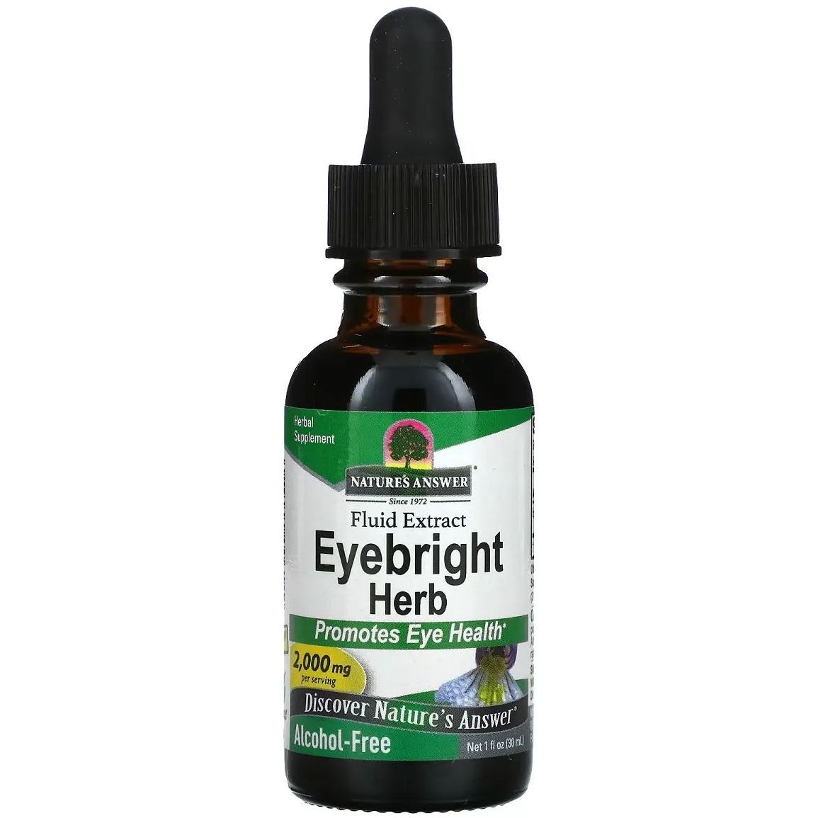 Очанка для очей Nature's Answer Eyebright Herb Fluid Extract Alcohol-Free 2000 мг 30 мл - фото 1