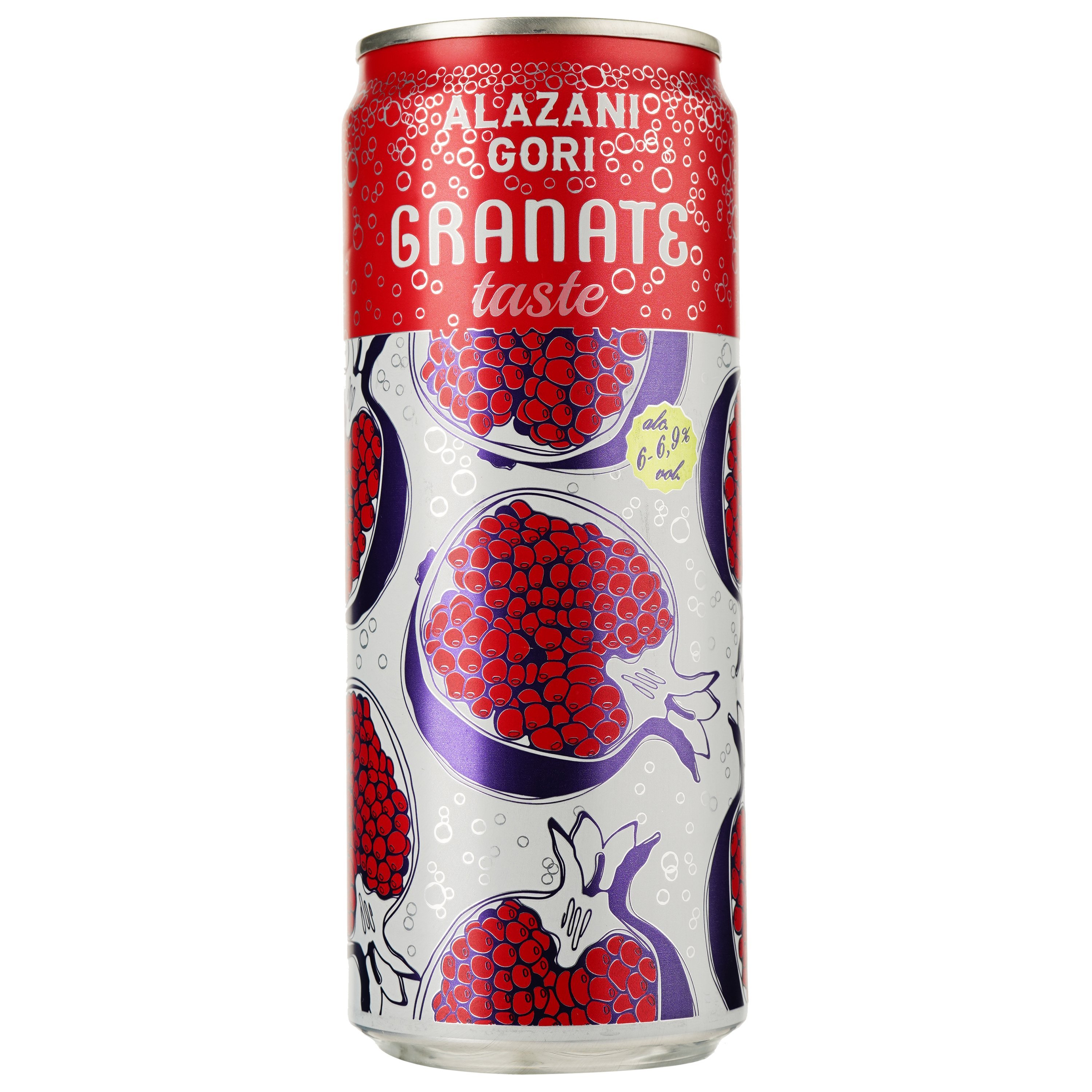 Винный напиток Alazani Gori Granate, красный, полусладкий, 6,9%, 0,33 л, ж/б - фото 1