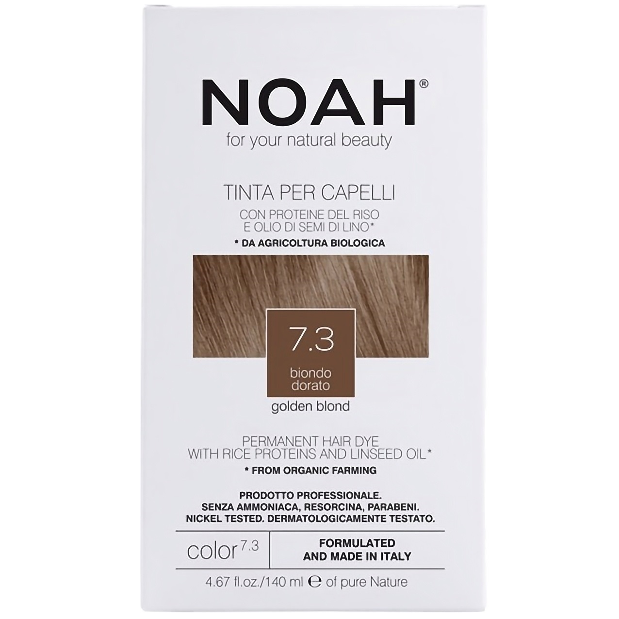 Фарба для волосся Noah Color, відтінок 7.3 (золотий блонд), 140 мл (109789) - фото 1