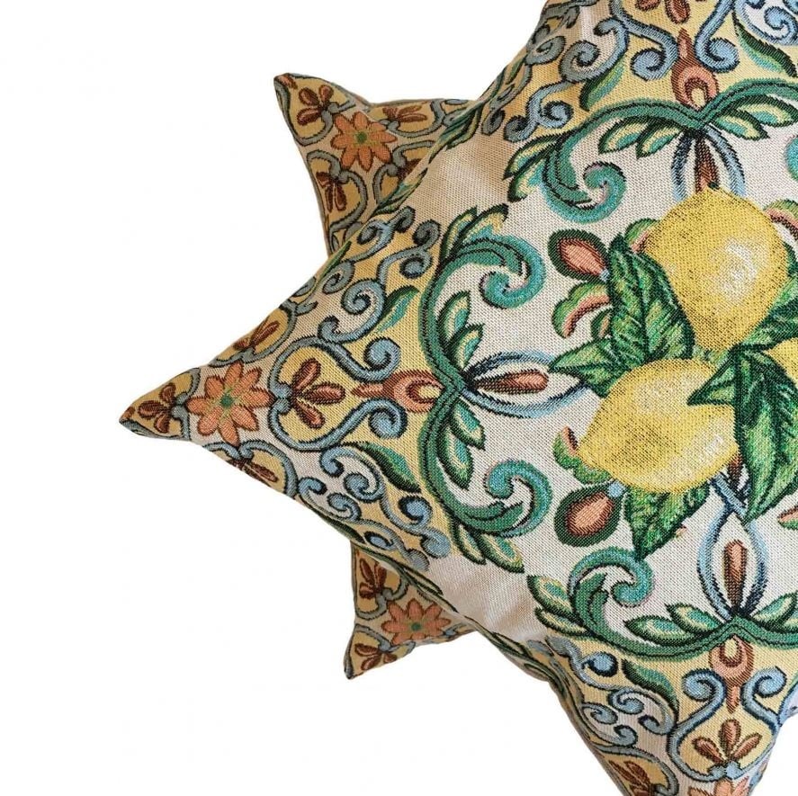 Декоративная наволочка Прованс Lemon, 45х45 см, желтый с зеленым (16139) - фото 3