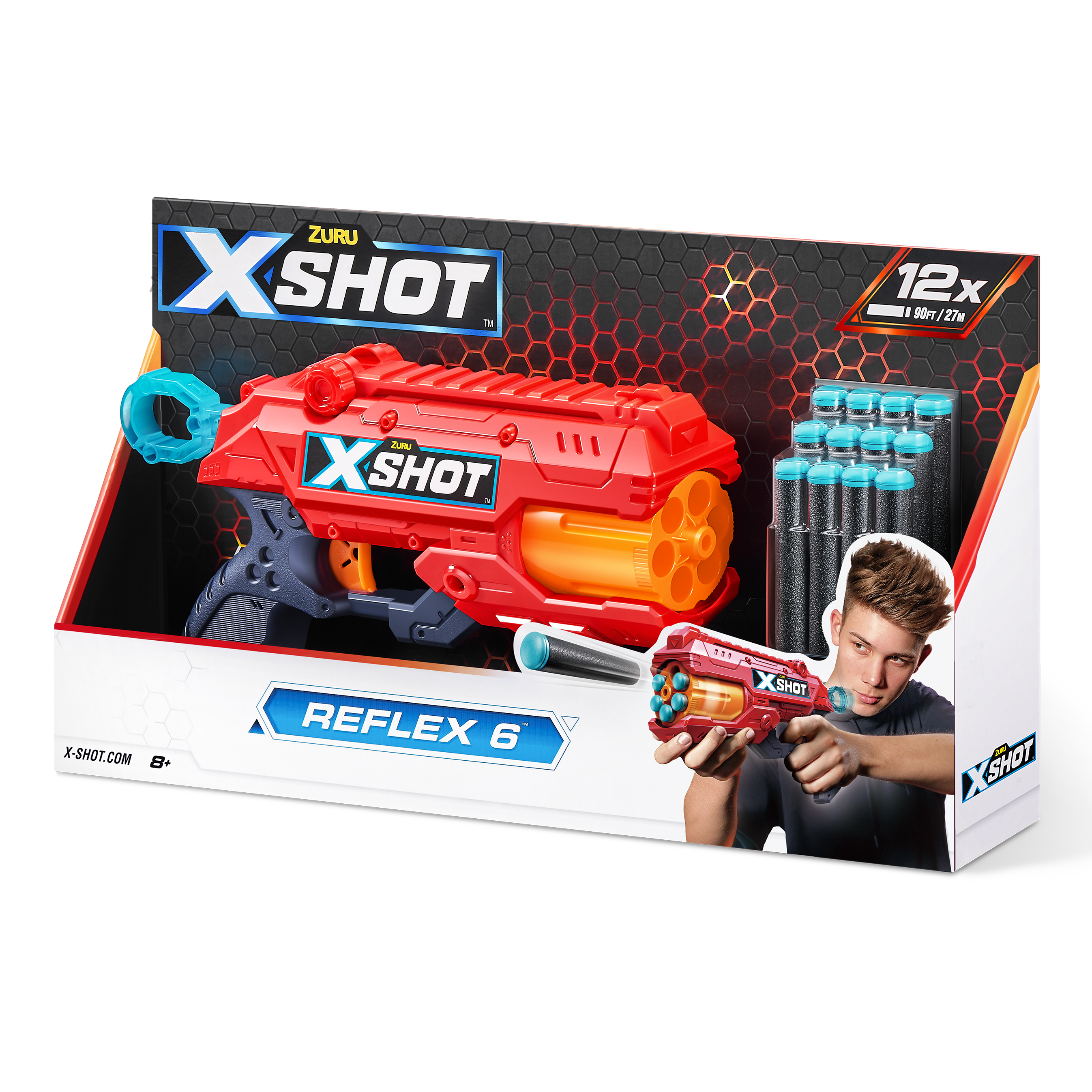 Швидкострільний бластер Zuru X-Shot Red Excel Reflex 6, 16 набоїв (36433R) - фото 4