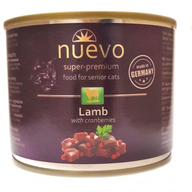 Вологий корм для літніх котів Nuevo Senior, з ягняти та журавлиною, 200 г (95116 (223)) - фото 1