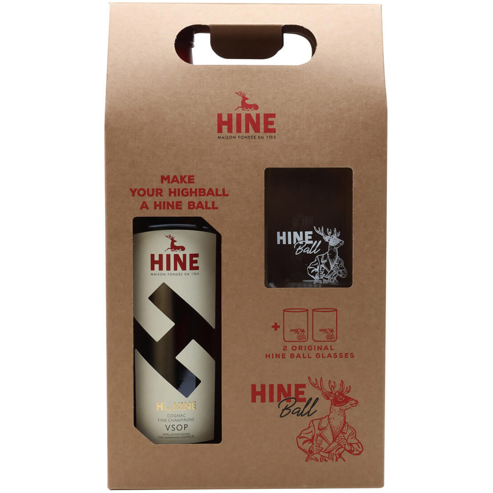 Набор коньяк Hine H by Hine VSOP, 40%, 0,7 л, в подарочной упаковке + 2 бокала - фото 2