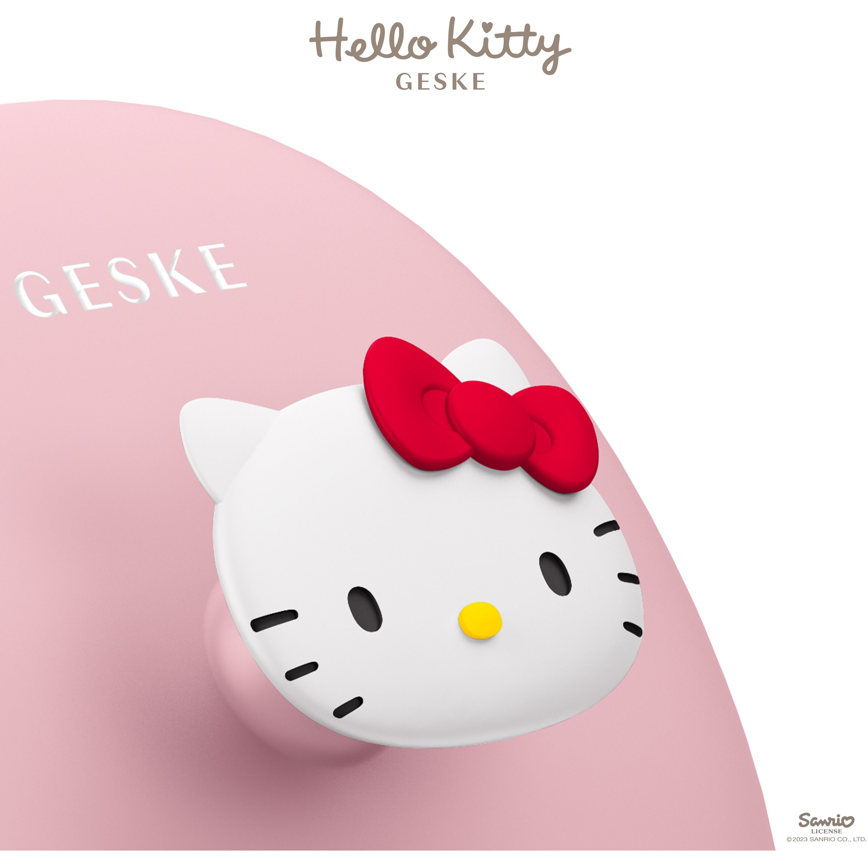 Щетка для лица GESKE Facial Brush 3 в 1 by Hello Kitty с держателем розовая - фото 4