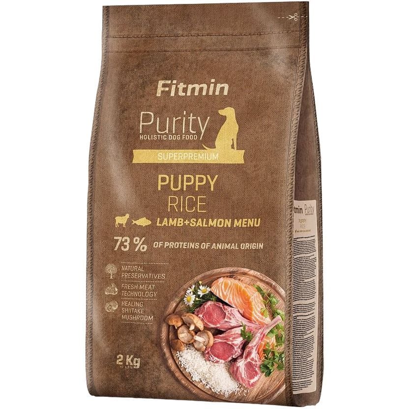 Сухий корм для цуценят Fitmin dog Purity Rice Puppy Lamb&Salmon 2 кг - фото 1
