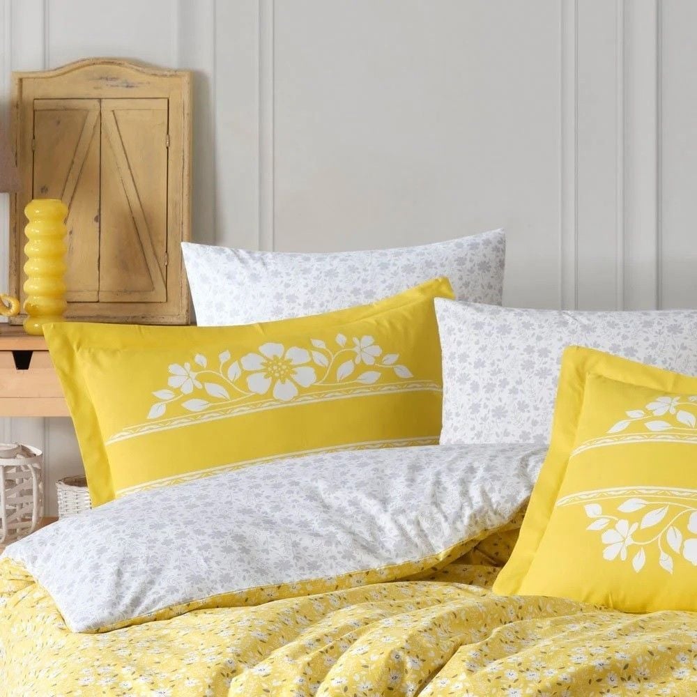 Комплект постельного белья Hobby Poplin Sofia евро желтый (76218_2,0) - фото 2
