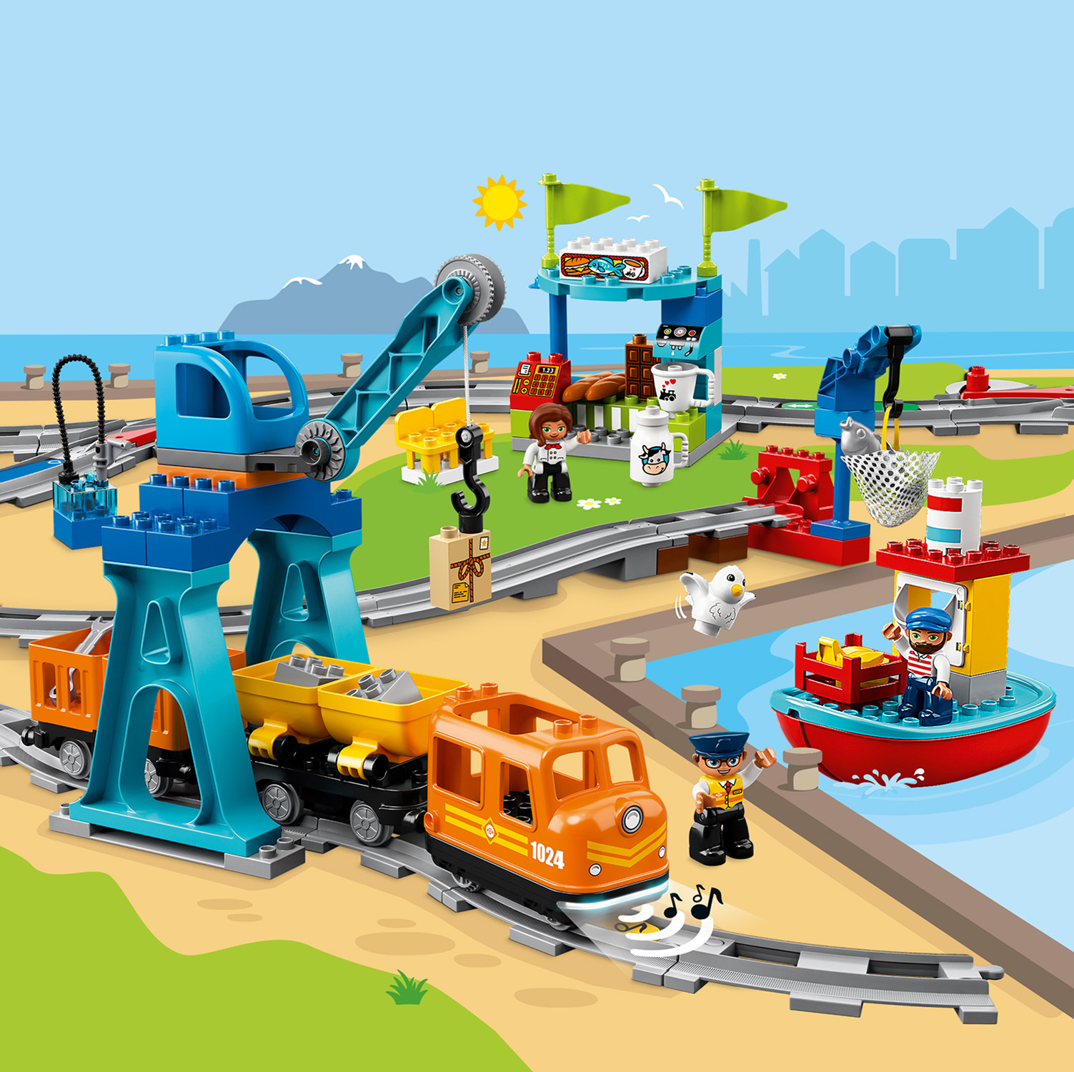 Конструктор LEGO DUPLO Town Грузовой поезд, 105 деталей (10875) - фото 6