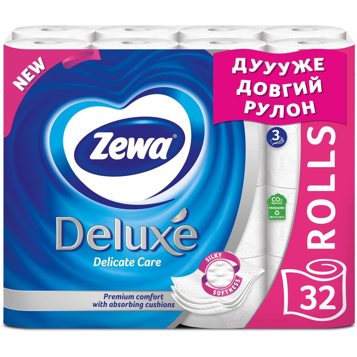 Туалетная бумага Zewa Deluxe, трехслойная, 32 рулона - фото 1