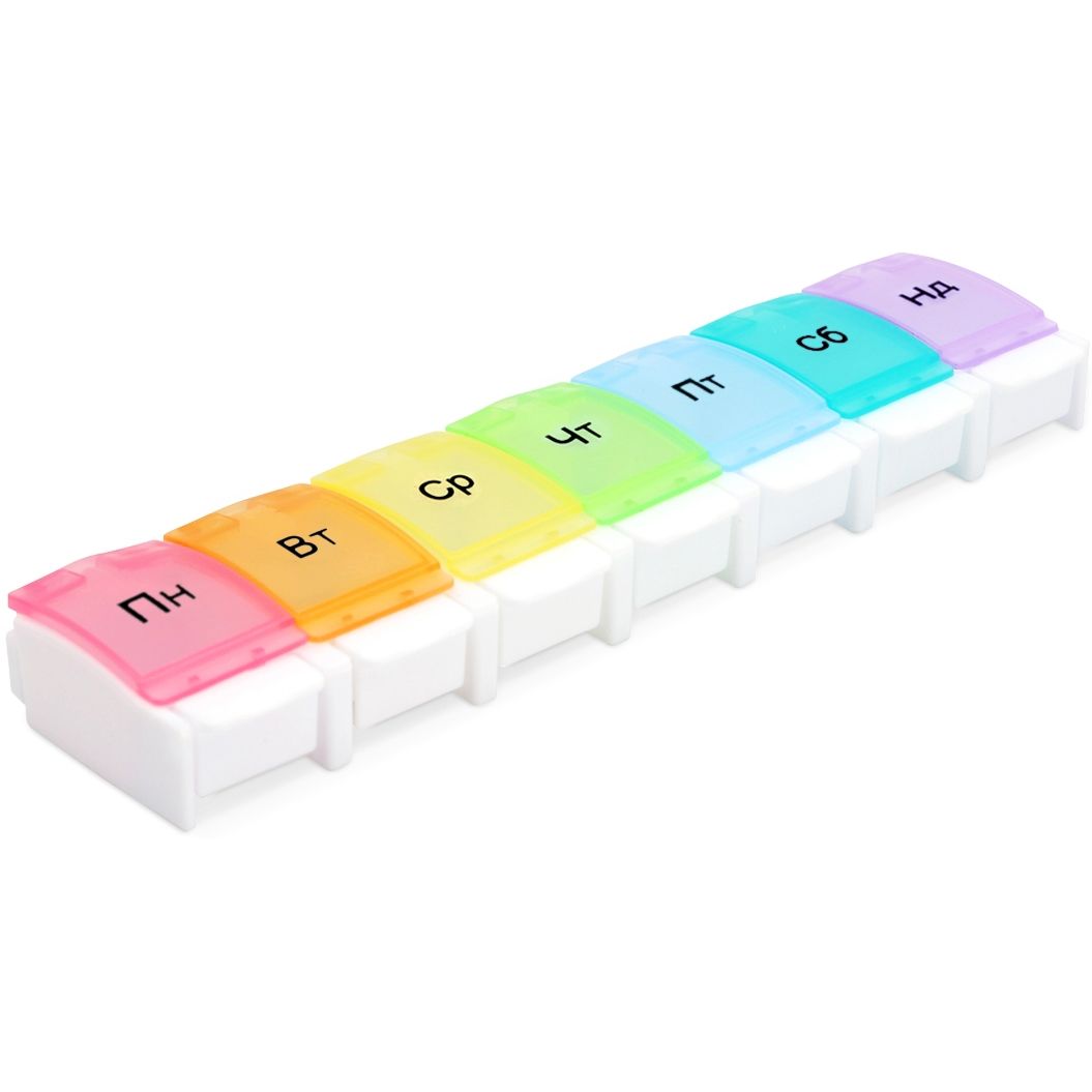 Органайзер для таблеток МВМ My Home PC-11, 7 днів 22.3х5.2х2.8 см разноцветный (PC-11 COLOR) - фото 2