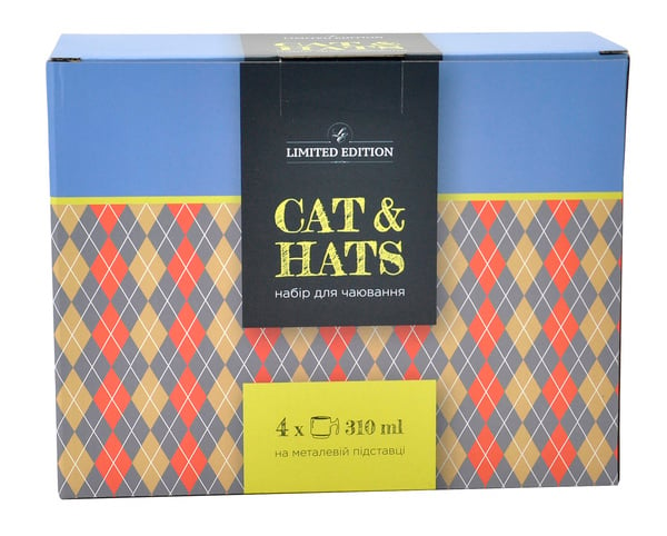 Набор чашек на металлической подставке Limited Edition Cat & Hats, 5 предметов (6518450) - фото 4