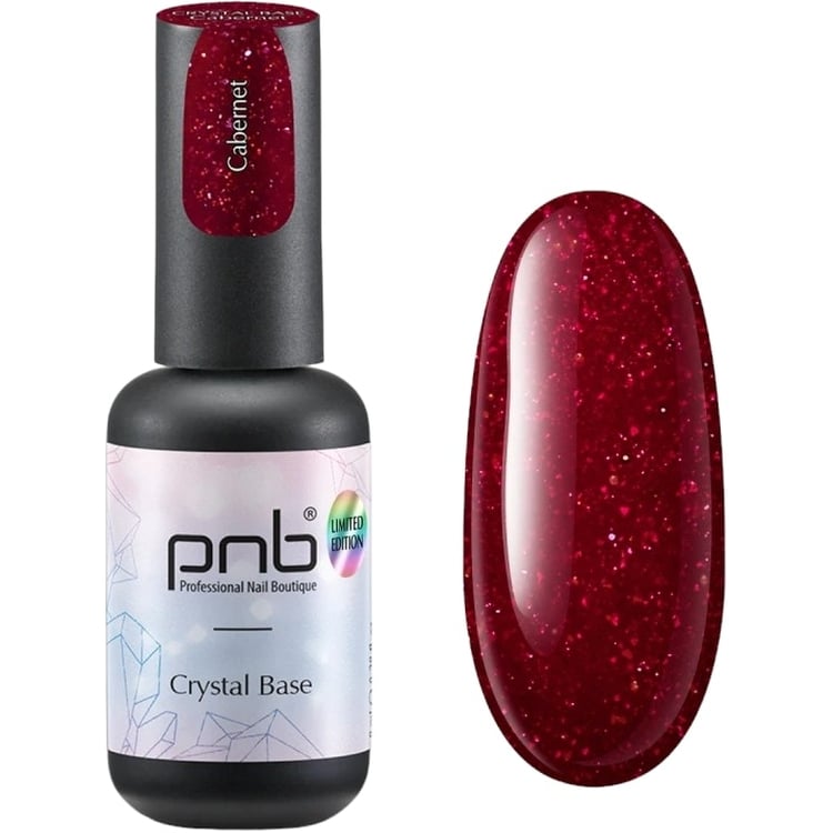 База світловідбиваюча сяюча PNB UV/LED Crystal Base Cabernet 8 мл - фото 1