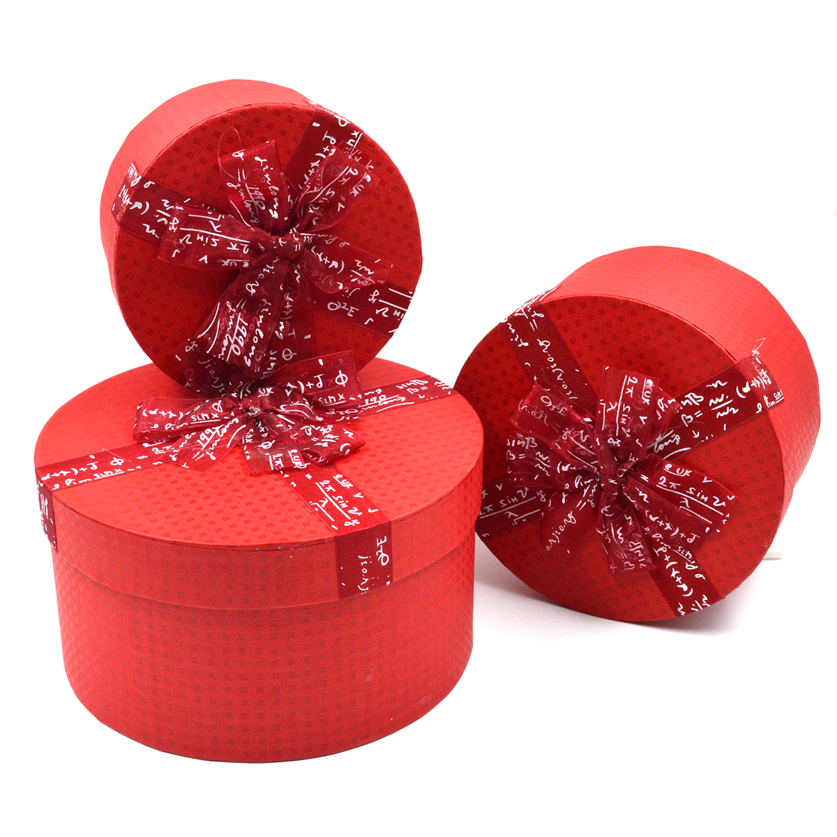 Набір подарункових коробок UFO Red, кругла, 80303-001, 3 шт. (80303-001 Набор 3 шт RED круг.) - фото 1