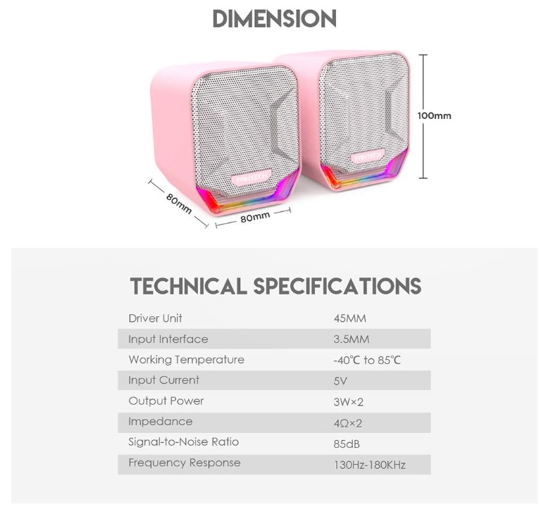 Компьютерные колонки Fantech GS 202 SAKURA EDITION USB Pink - фото 5