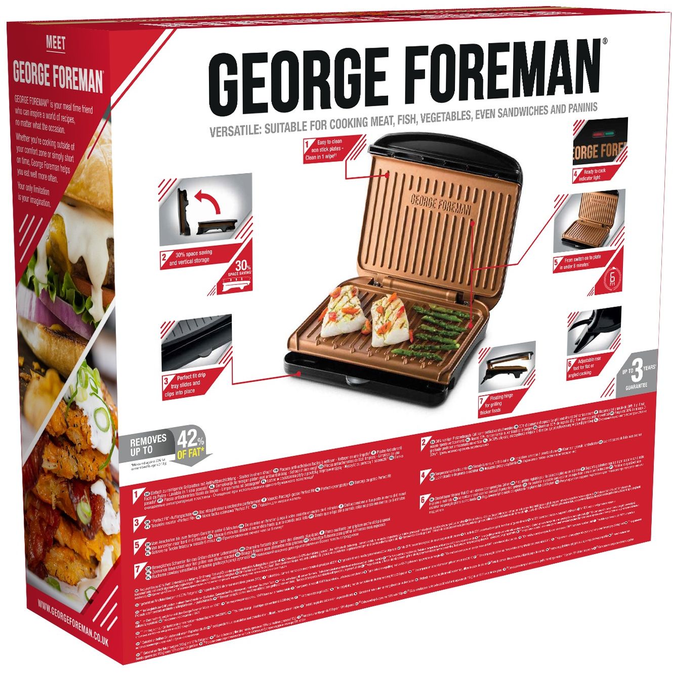 Гриль Russell Hobbs George Foreman 25811-56 Fit Grill Copper Medium (23884036002) - фото 4