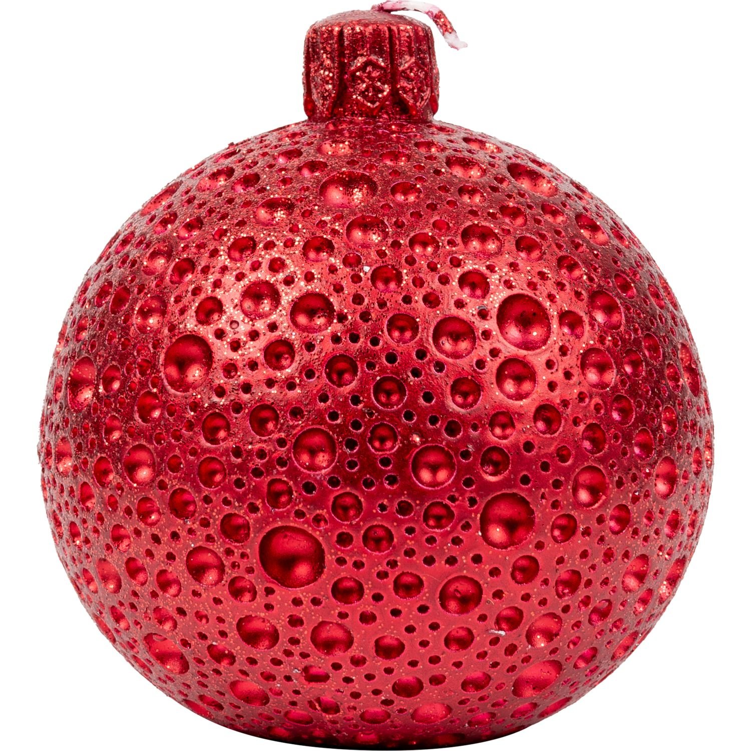 Свічка новорічна парафінова Novogod'ko Куля 9х9 см червона (974671) - фото 1