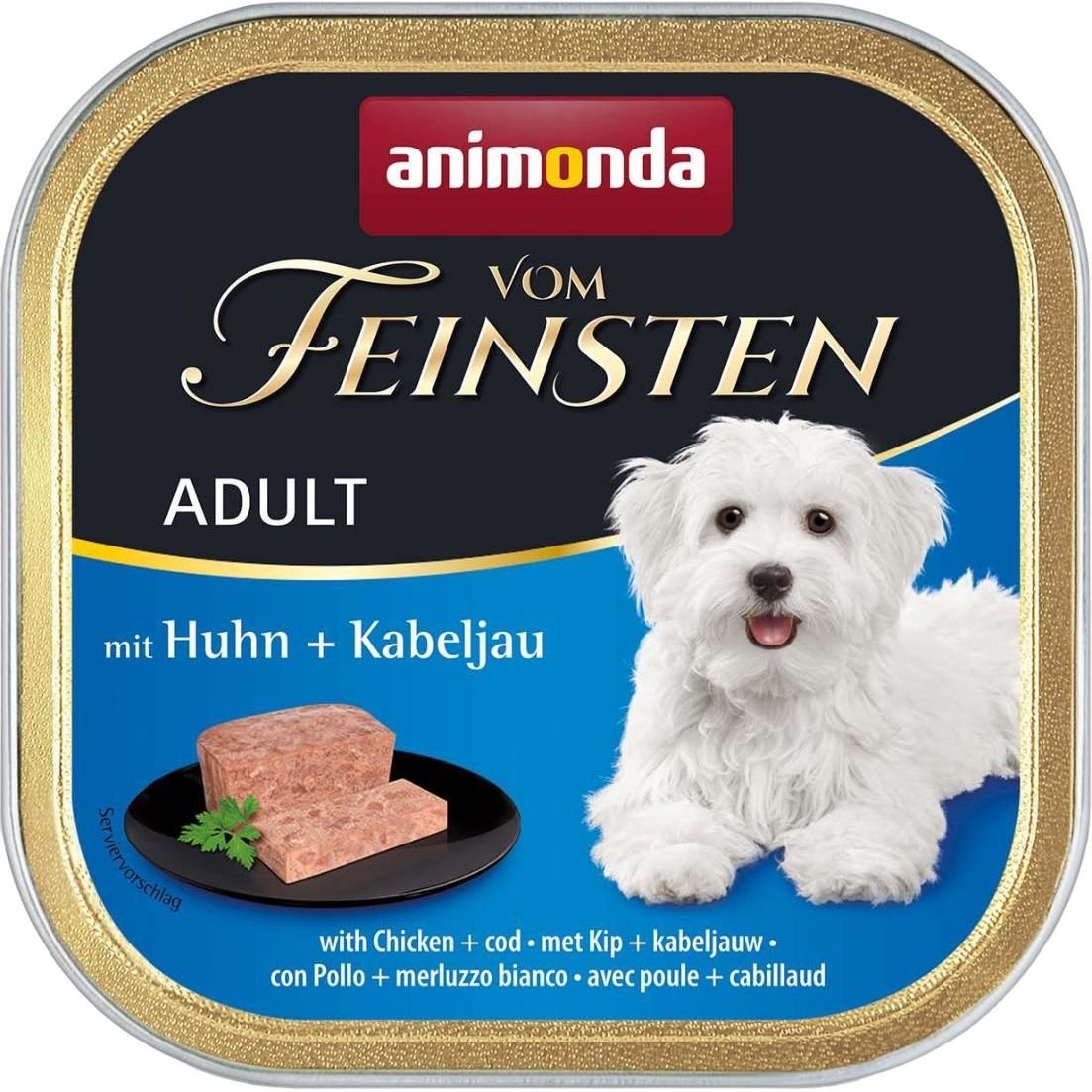 Влажный беззерновой корм для собак Animonda Vom Feinsten Adult with Chicken + Cod, с курицей и треской, 150 г - фото 1