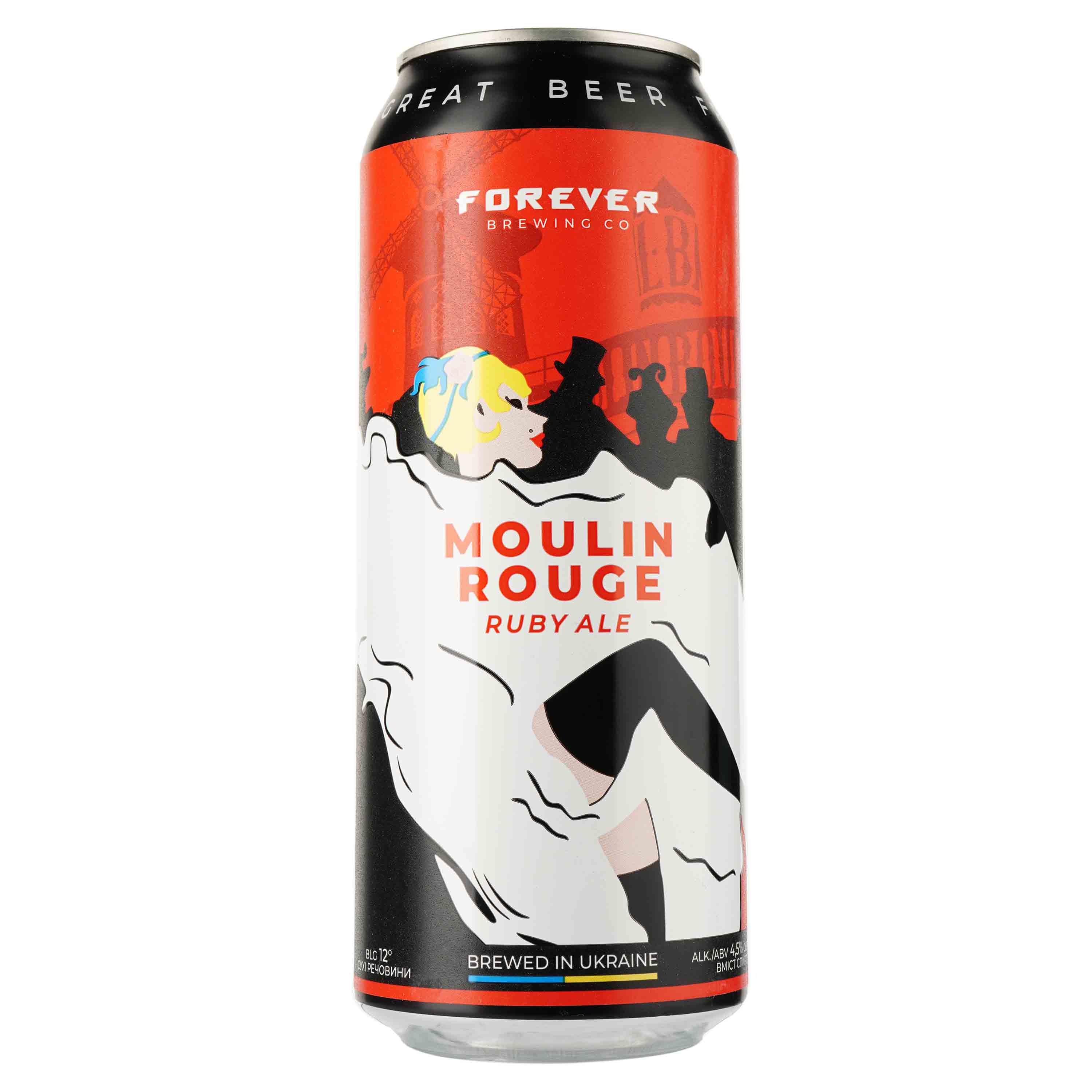 Пиво Forever Moulin Rouge, напівтемне, нефільтроване, 4,5%, з/б, 0,5 л - фото 1
