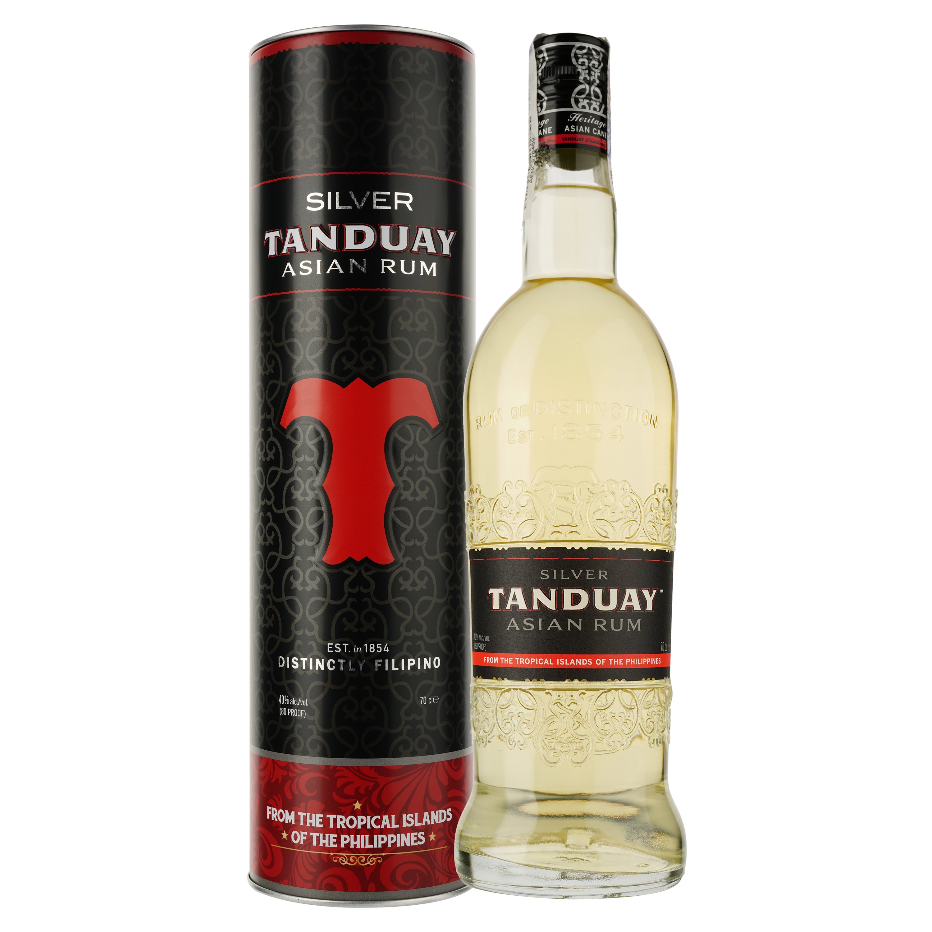 Ром Tanduay Asian Rum Silver 40% 0.7 л в тубусе - фото 1
