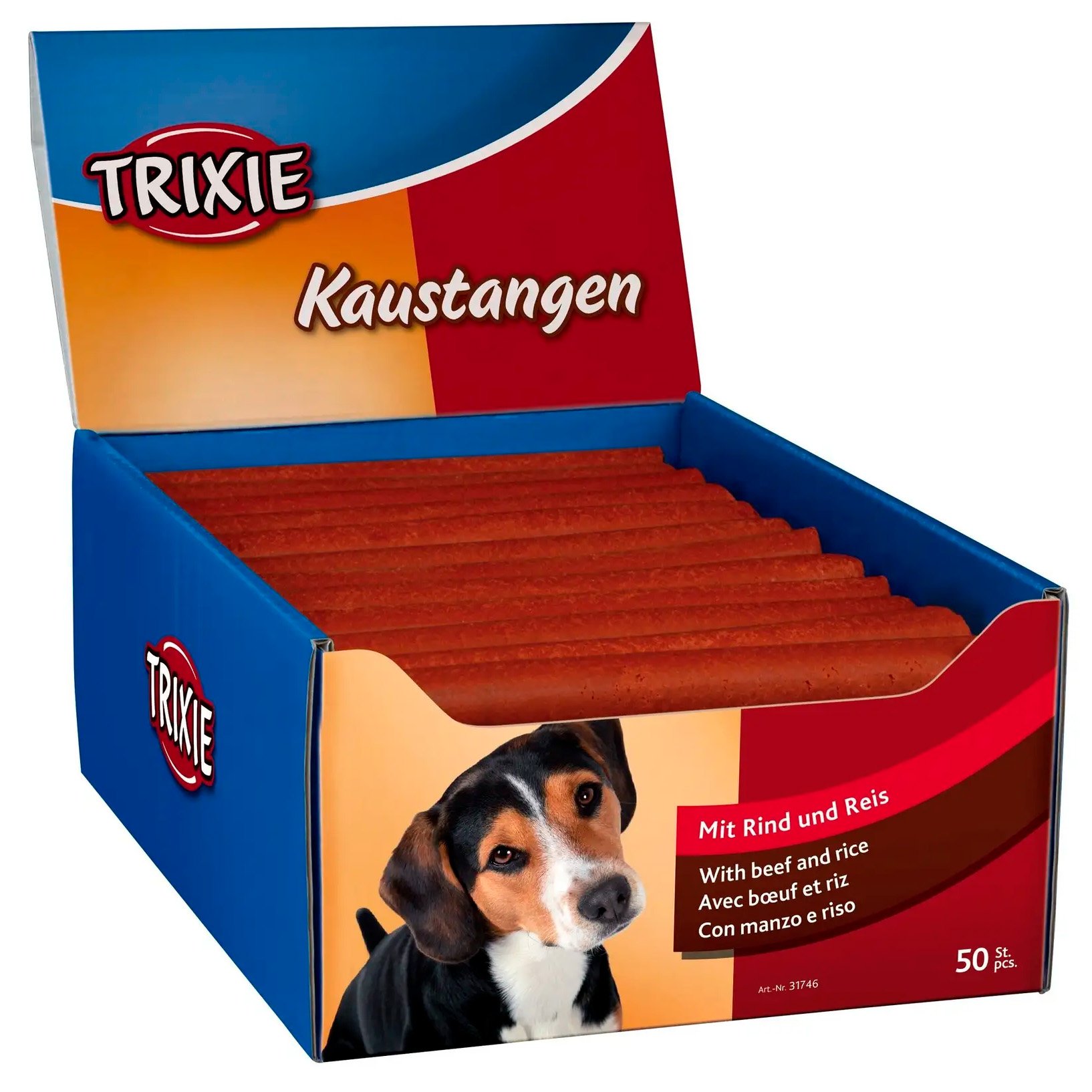 Лакомство для собак Trixie Палочки жевательные, с говядиной, 17 см, 50 шт. - фото 1