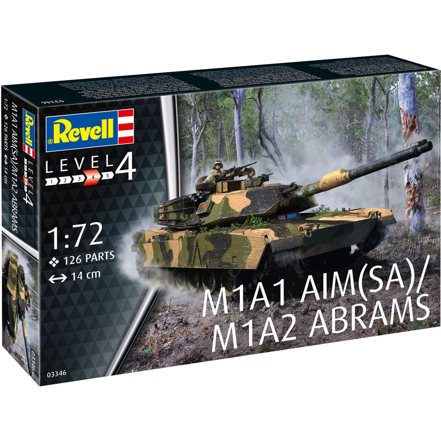 Сборная модель Revell Танк Абрамс M1A1 AIM(SA)/M1A2 масштаб 1:72, 126 деталей (RVL-03346) - фото 1