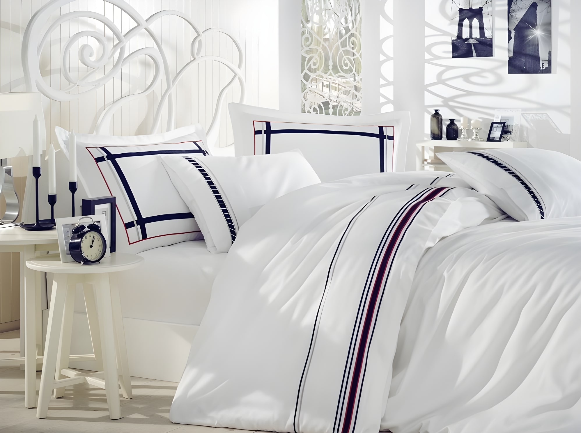 Комплект постельного белья Dantela Vita Trend сатин с вышивкой евро (svt-2000022295154) - фото 1