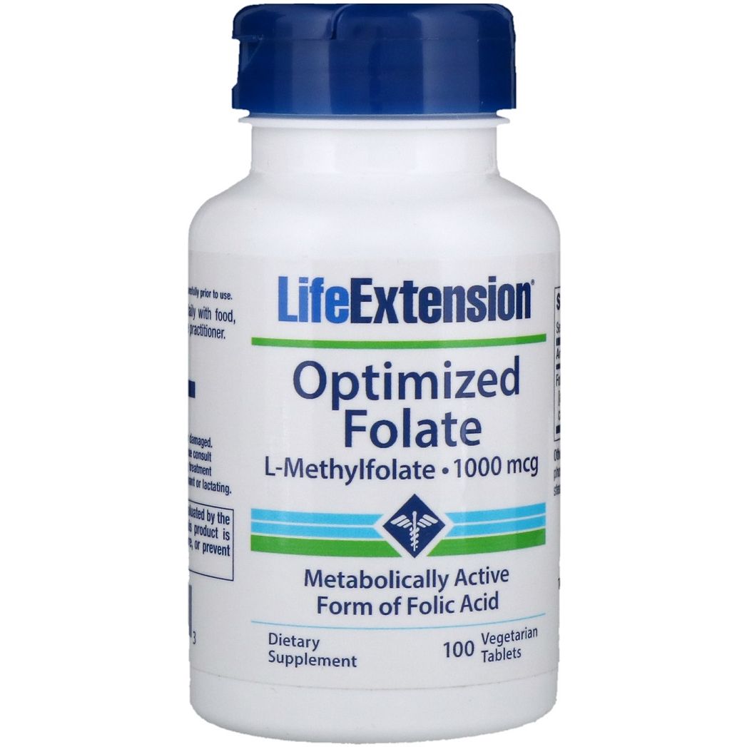 Оптимизированный фолат Life Extension Optimized Folate 1000 мкг 100 таблеток - фото 3