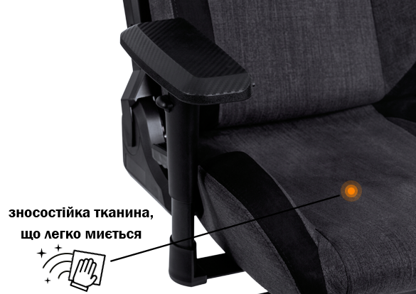 Геймерське крісло GT Racer чорне з темно-сірим (X-8005 Dark Gray/Black Suede) - фото 8