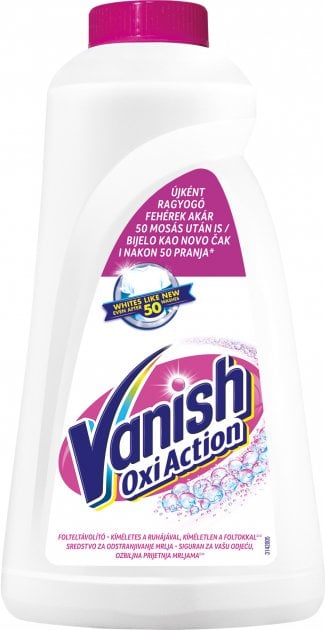 Плямовивідник і відбілювач рідкий для тканин Vanish Oxi Action white Кришталева білизна, 1 л - фото 1