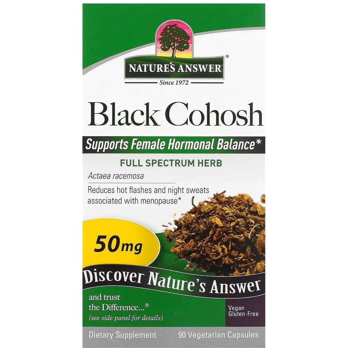 Клопогон Nature's Answer Black Cohosh Full Spectrum Herb 50 мг 90 вегетарианских капсул - фото 2