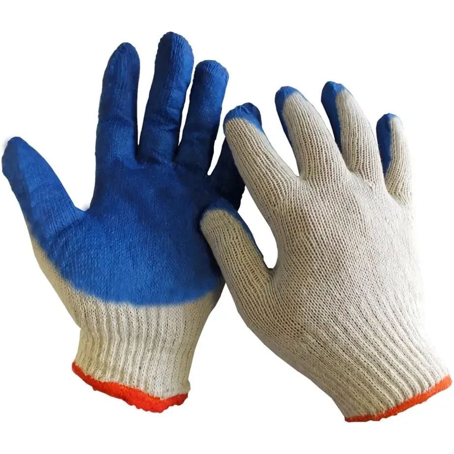Перчатки рабочие Werk WE2107 с синим латексным покрытием размер 8 - фото 1