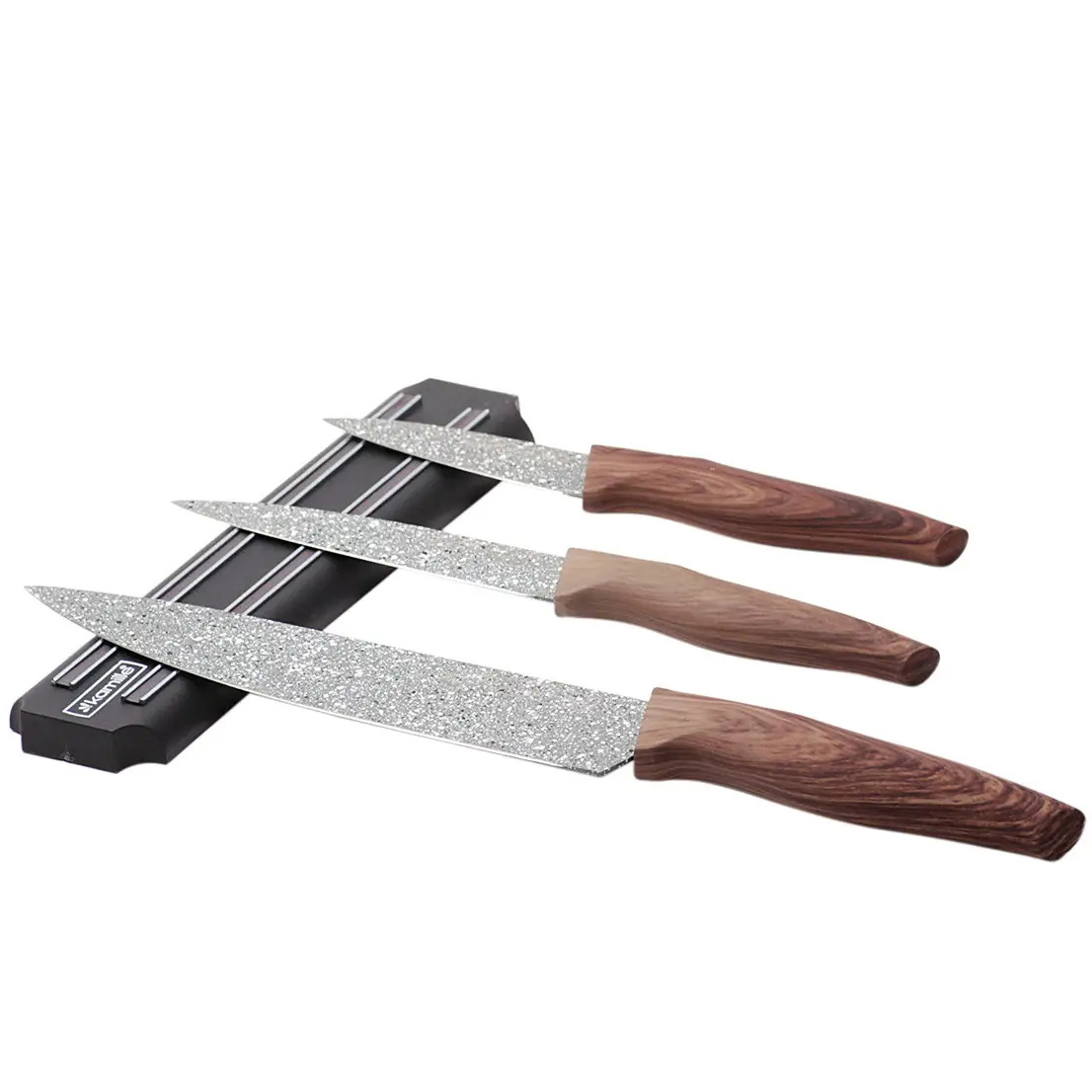 Набір кухонних ножів Kamille: 3 ножі + магнітний тримач 5148 (KM-5148) - фото 1
