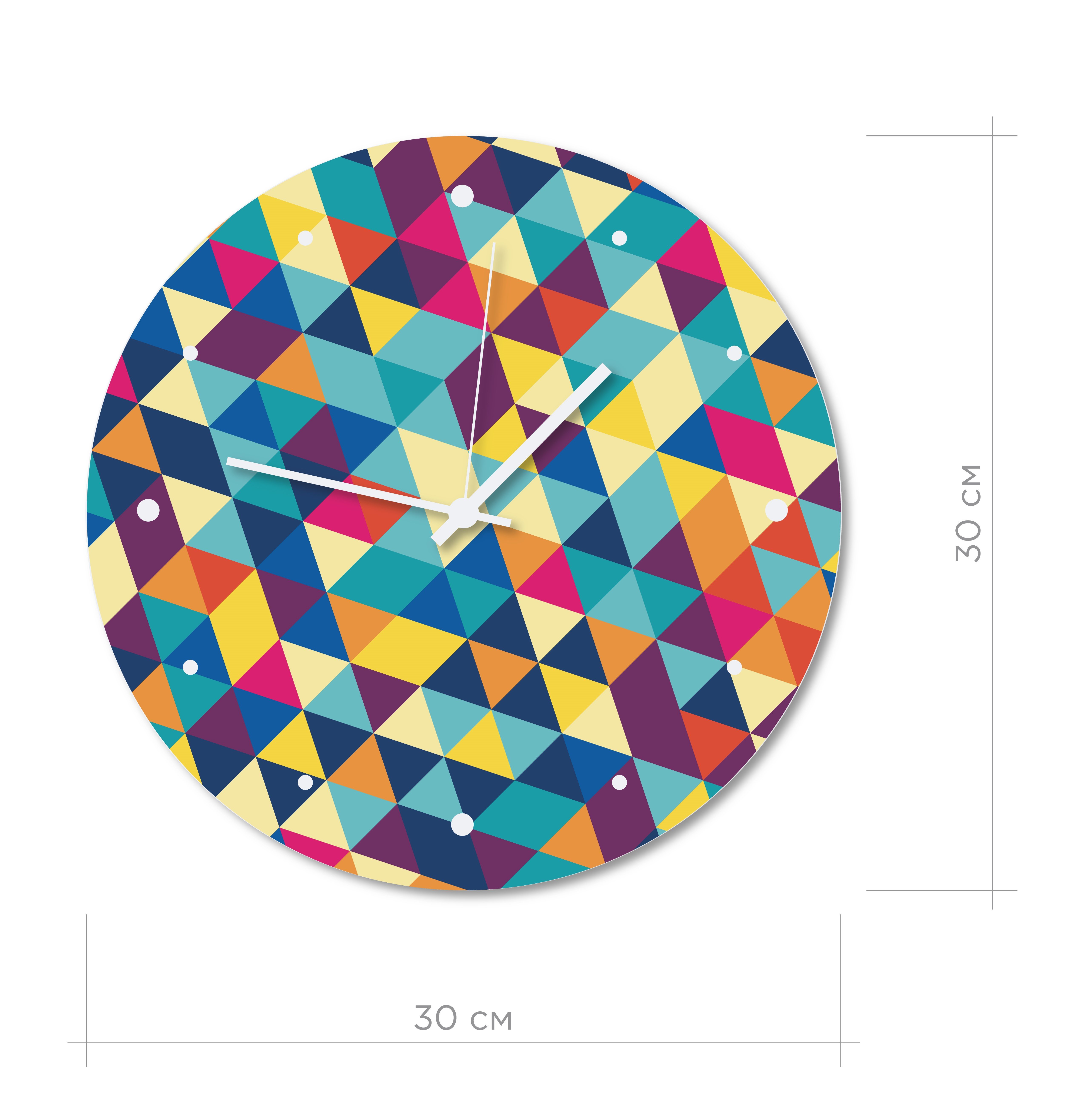 Настінний годинник Art-Life Collection, 30x30 см, різнобарв'я (1 Pvh 12 30x30) - фото 1