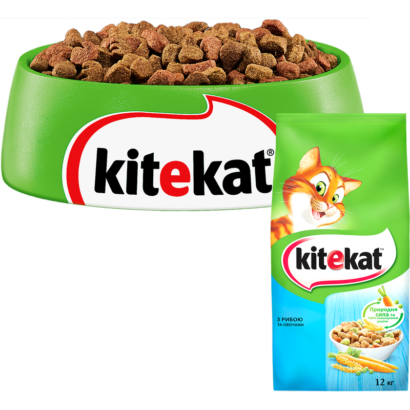 Сухий корм для котів Kitekat, риба з овочами, 12 кг - фото 3
